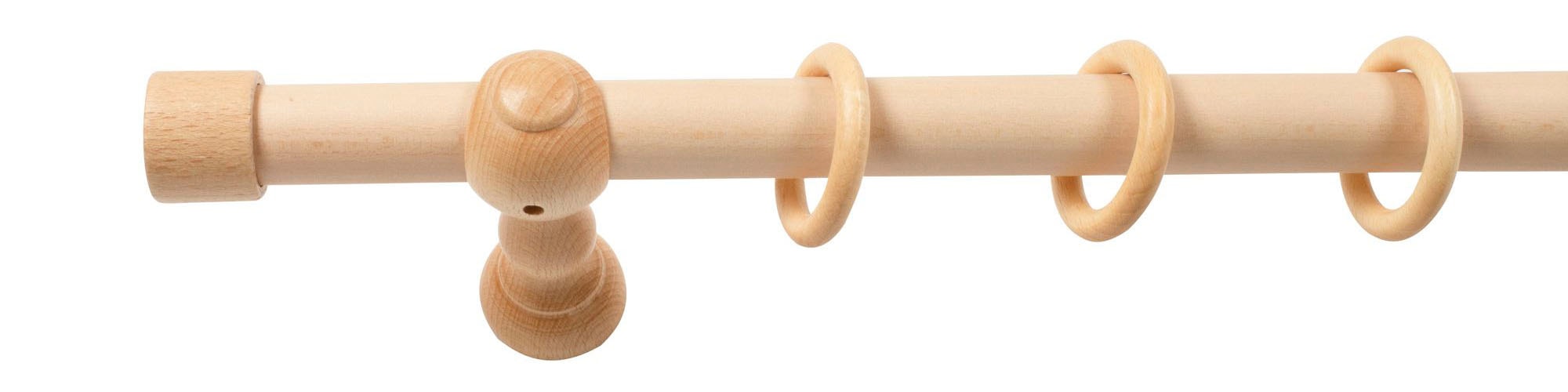SN DECO GROUP Gardinenstange »Cafiro«, 1 läufig-läufig, Fixmass, 28 mm, Holz, verschiedene Längen und Farben, Komplettset