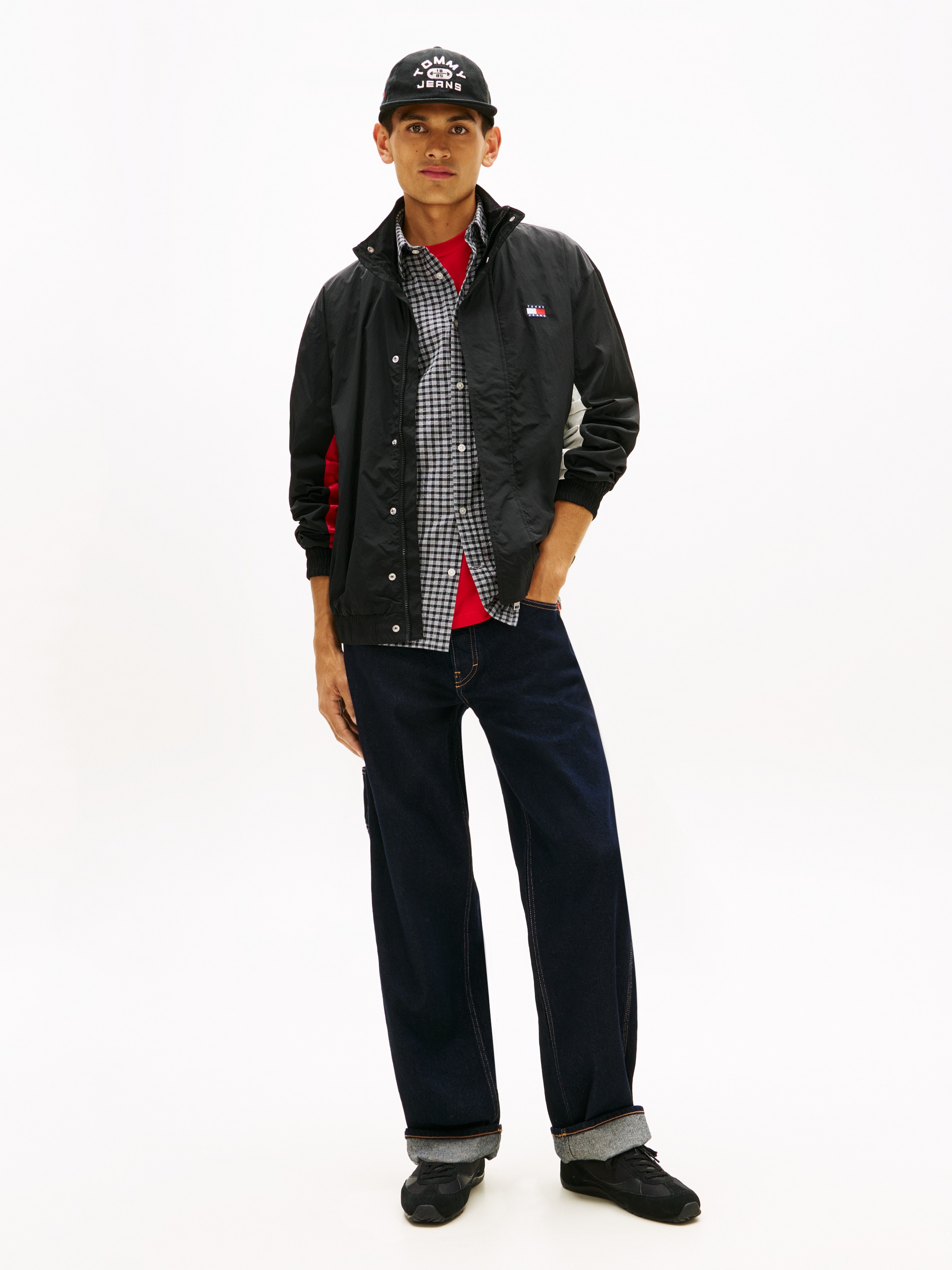 Tommy Jeans Windbreaker »TJM HERITAGE FLAG« ohne Kapuze Regular fit mit Stehkragen und Markenprint