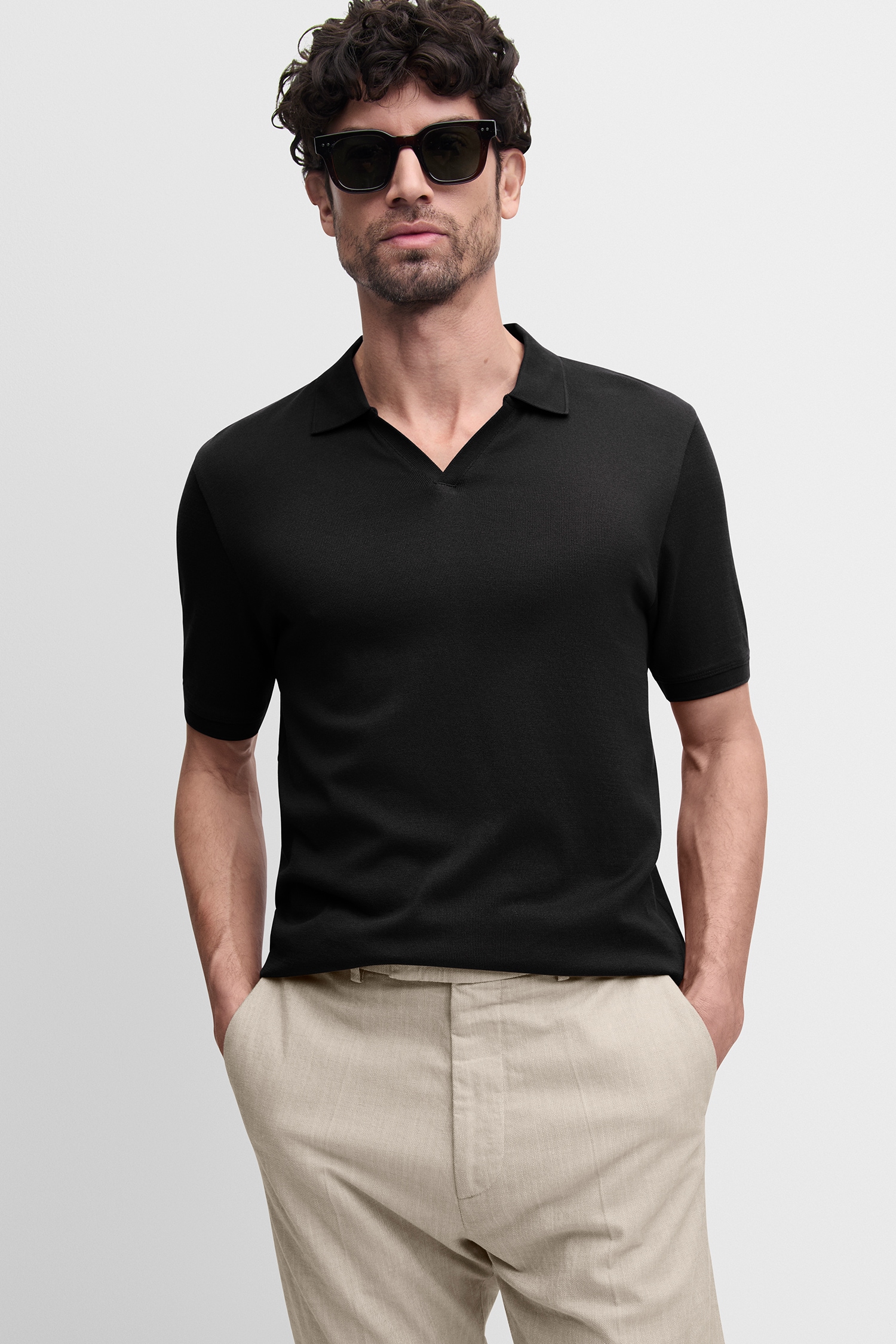 Image of Cinque Poloshirt "CIBOLL" Polokragen, offene Knopfleiste, Relaxed Fit
