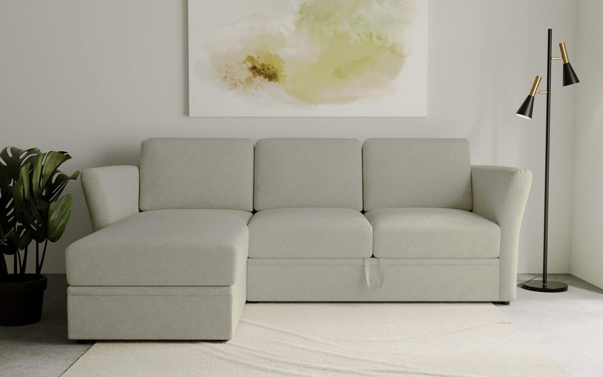 Image of Home affaire Ecksofa "Lavars, L-Form, Schlafsofa" mit Bettfunktion und Stauraum, in zwei verschiedenen Bezugsqualitäten