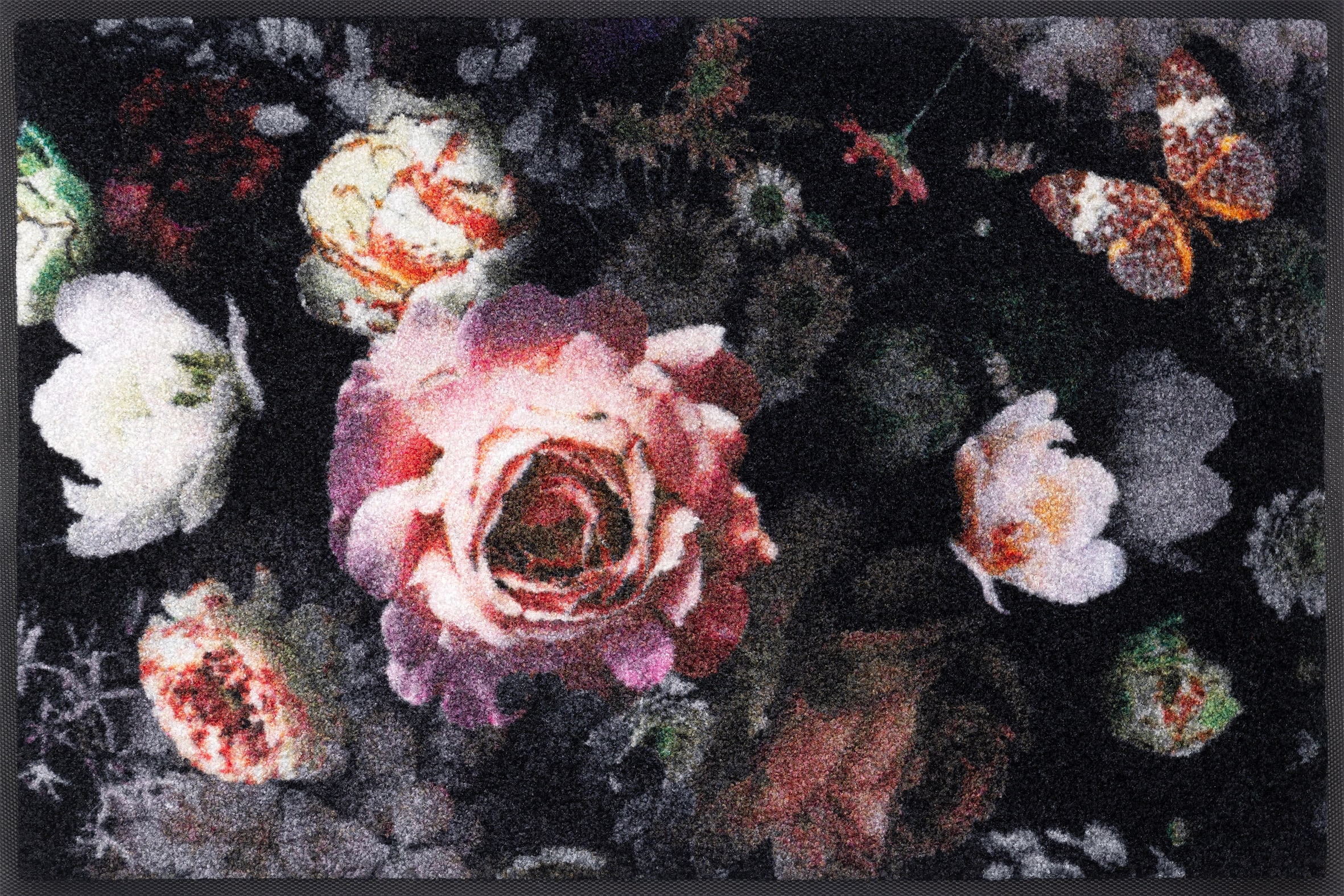wash+dry by Kleen-Tex Fussmatte »Night Roses«, rechteckig, Schmutzfangmatte,  Motiv Rosen, rutschhemmend, waschbar bequem kaufen