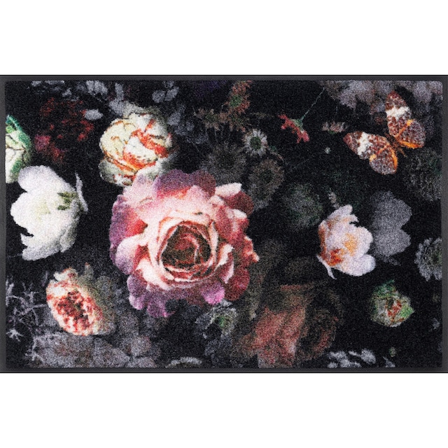 wash+dry by Kleen-Tex Fussmatte »Night Roses«, rechteckig, Schmutzfangmatte,  Motiv Rosen, rutschhemmend, waschbar bequem kaufen