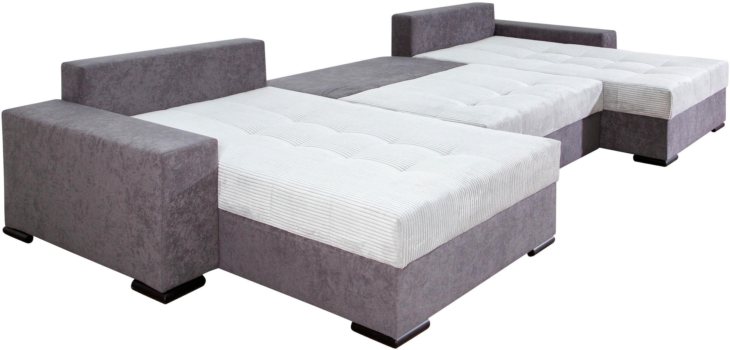 COLLECTION AB Wohnlandschaft »XXXL-Josy Relax U-Form Breite 352 cm, mit 2 gleich grossen Recamieren«, inkl. Bettfunktion, Bettkasten, mit 4 Rückenkissen in zwei Grössen