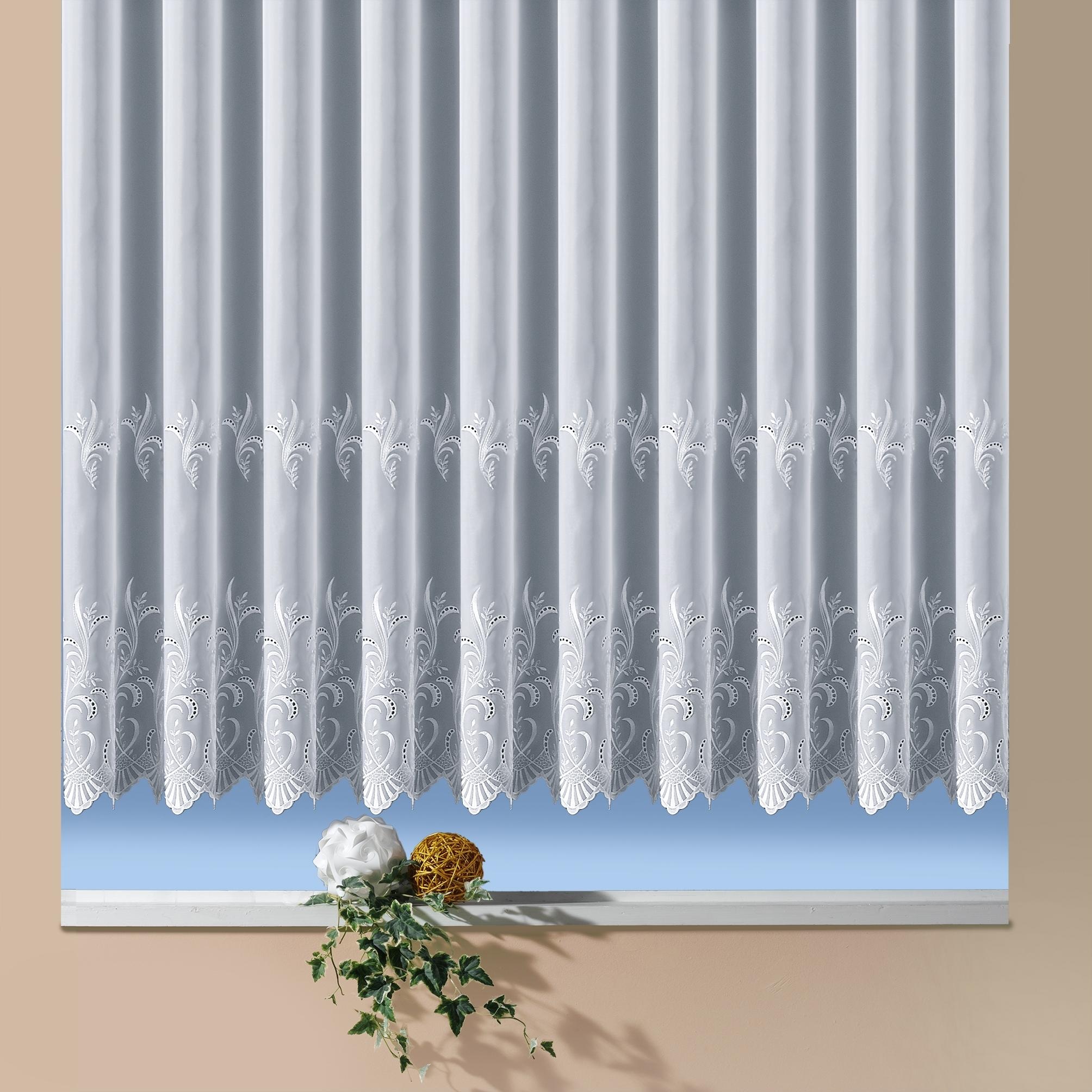 Image of Weckbrodt Gardine "Potsdam" Kräuselband 1 Stk. tlg. echte Stickerei, Voile, halbtransparent, Bordüre, Kante, Store