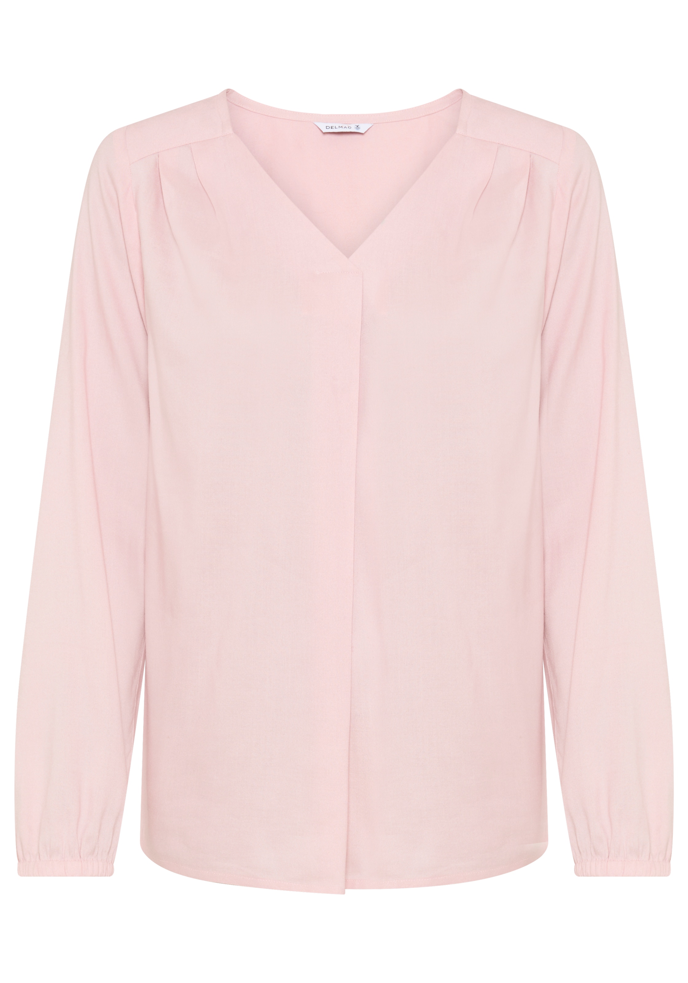 DELMAO Schlupfbluse femininer Stil, Langarm, aus Viskose, mit V-Ausschnitt
