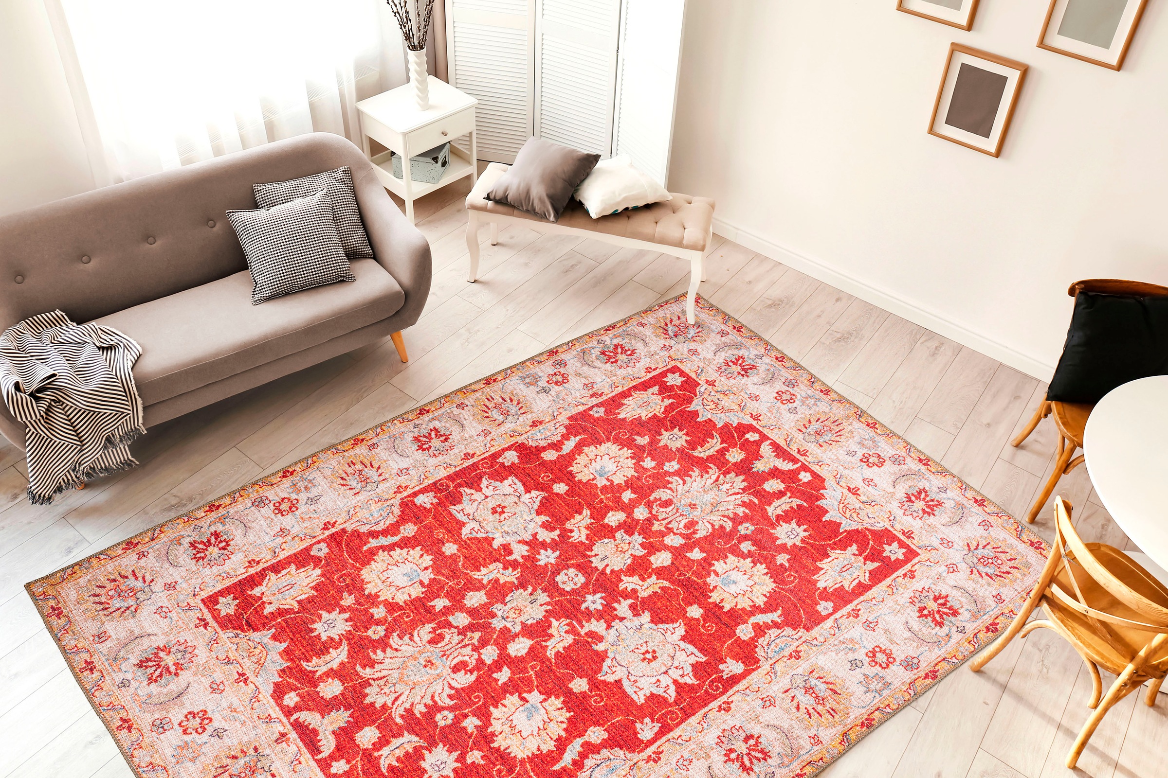 me gusta Teppich »Faye 625« rechteckig 6 mm Höhe Flachgewebe, gedrucktes Motiv, Wohnzimmer, Esszimmer