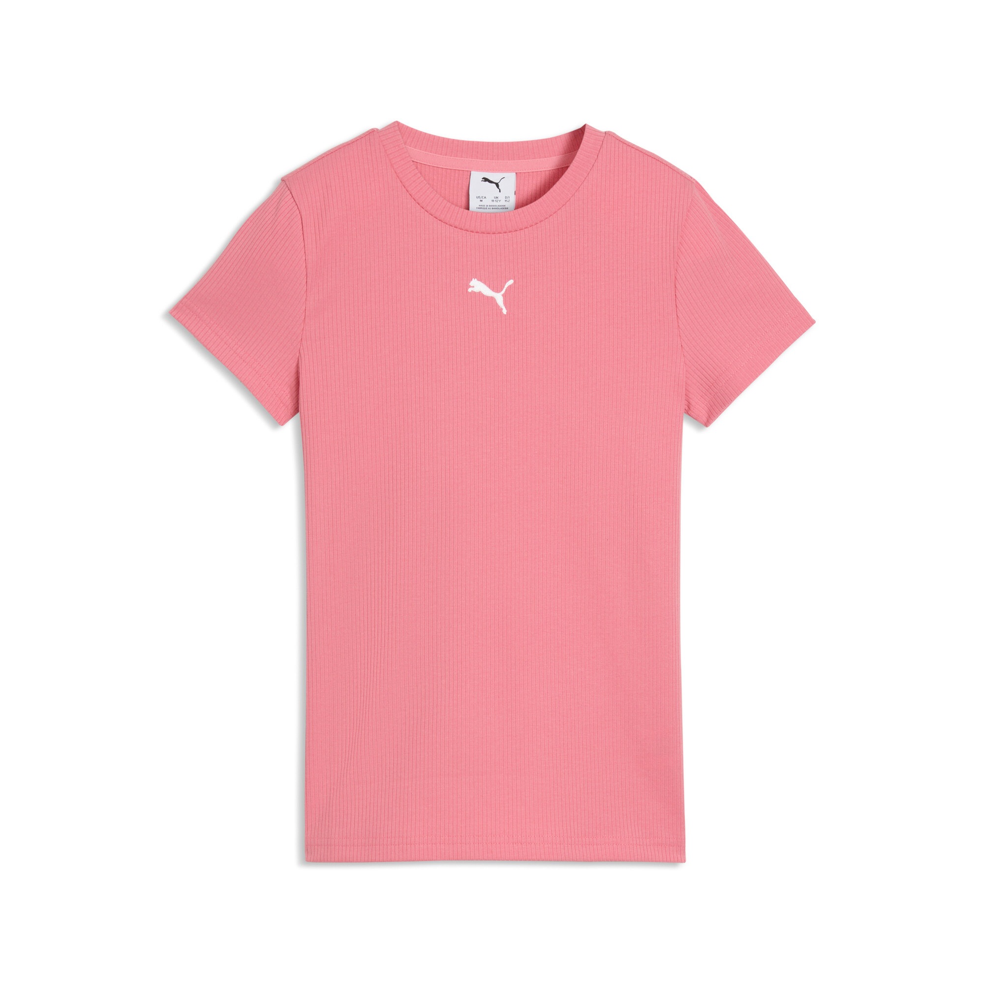 Image of PUMA T-Shirt "ESS ELEVATED RIB SLIM TEE G" Kurzarm, für Jugendliche, Rundhalsausschnitt