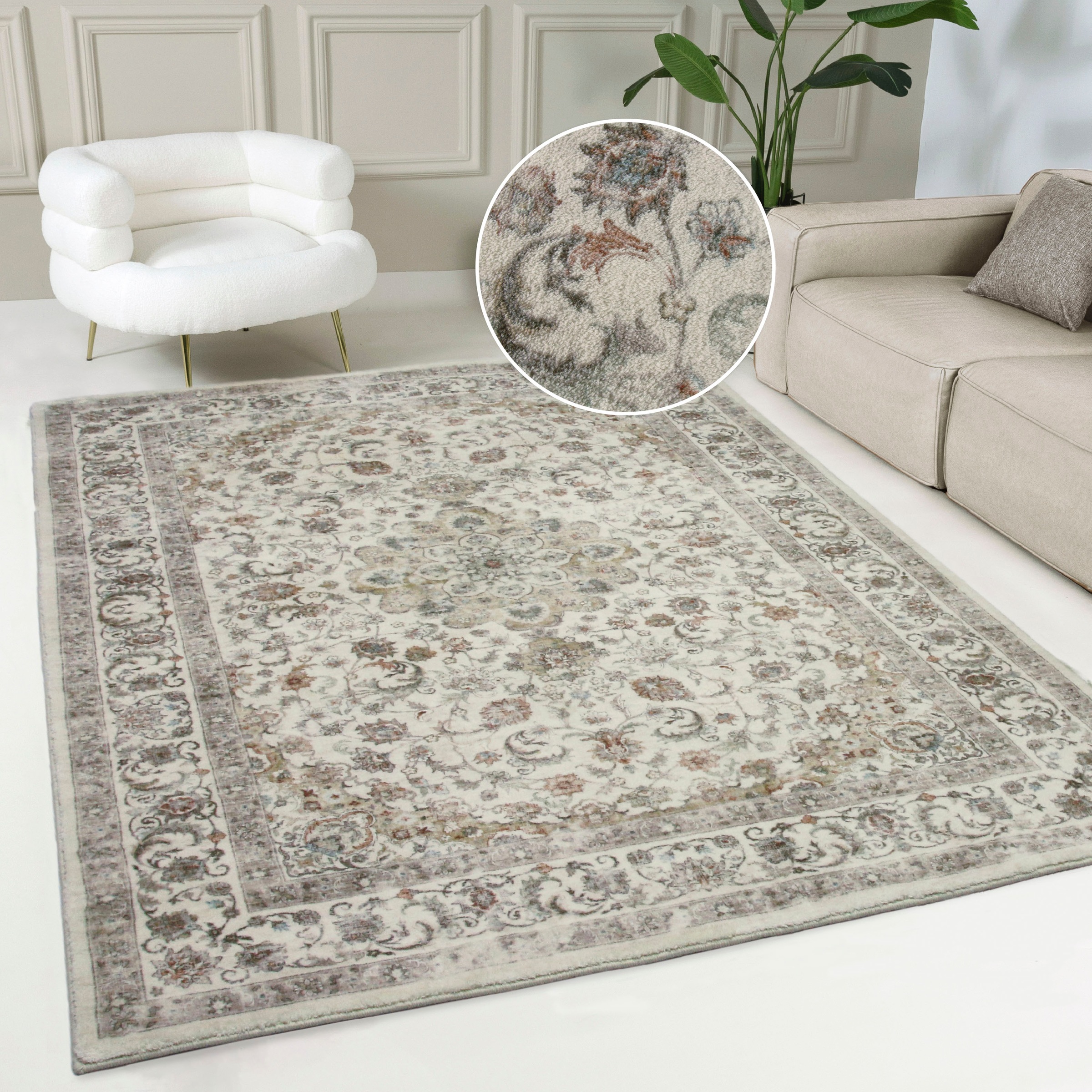 Image of GOODproduct Teppich "Omar, Druckteppich, orientalisches Design, mehrfarbig, bedruckt" rechteckig 13 mm Höhe Orient-Optik, Vintage Design, weich, Wohnzimmer, Schlafzimmer