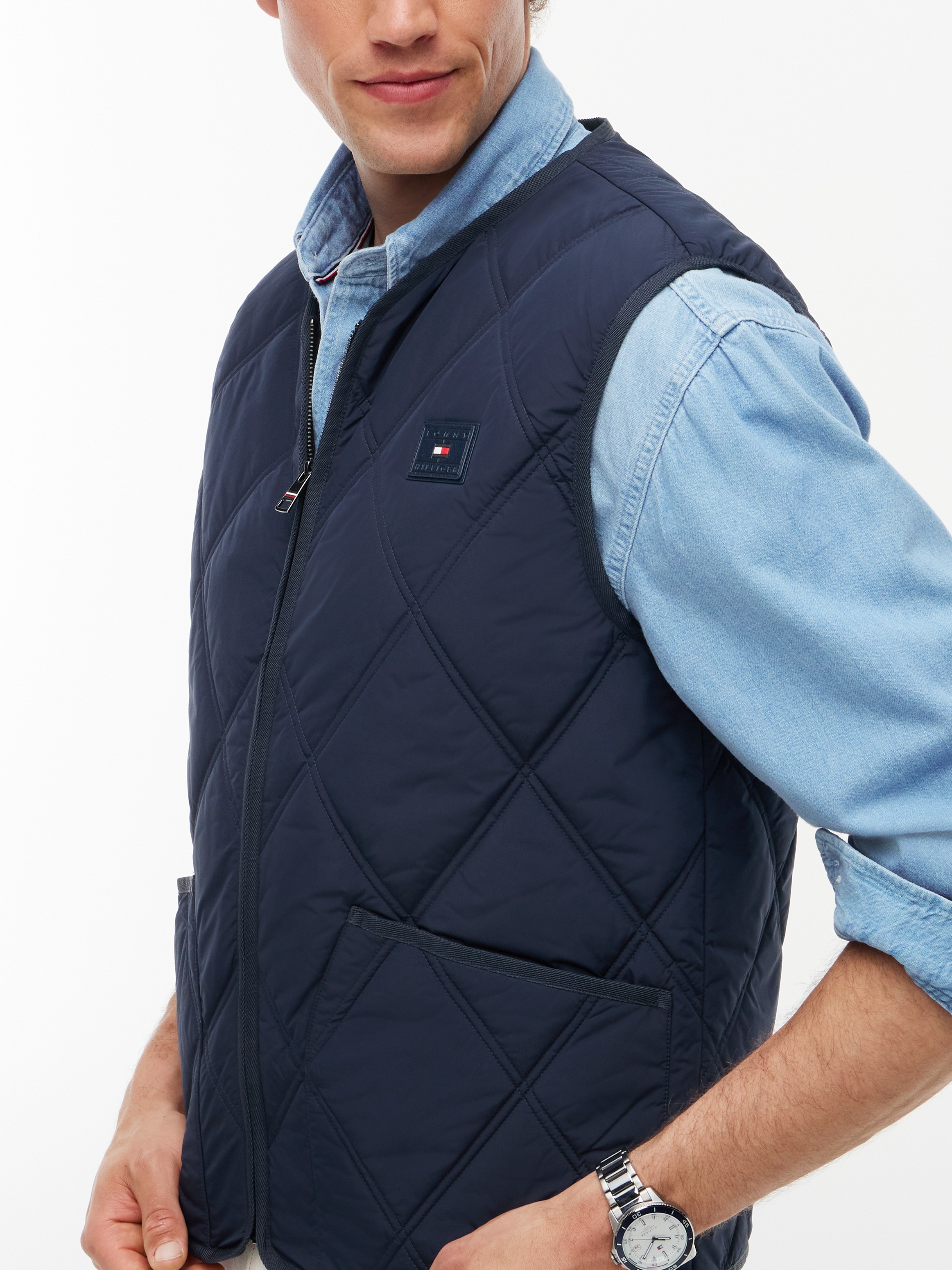 Tommy Hilfiger Steppweste »DIAMOND QUILT« mit Rautensteppung und Reissverschluss