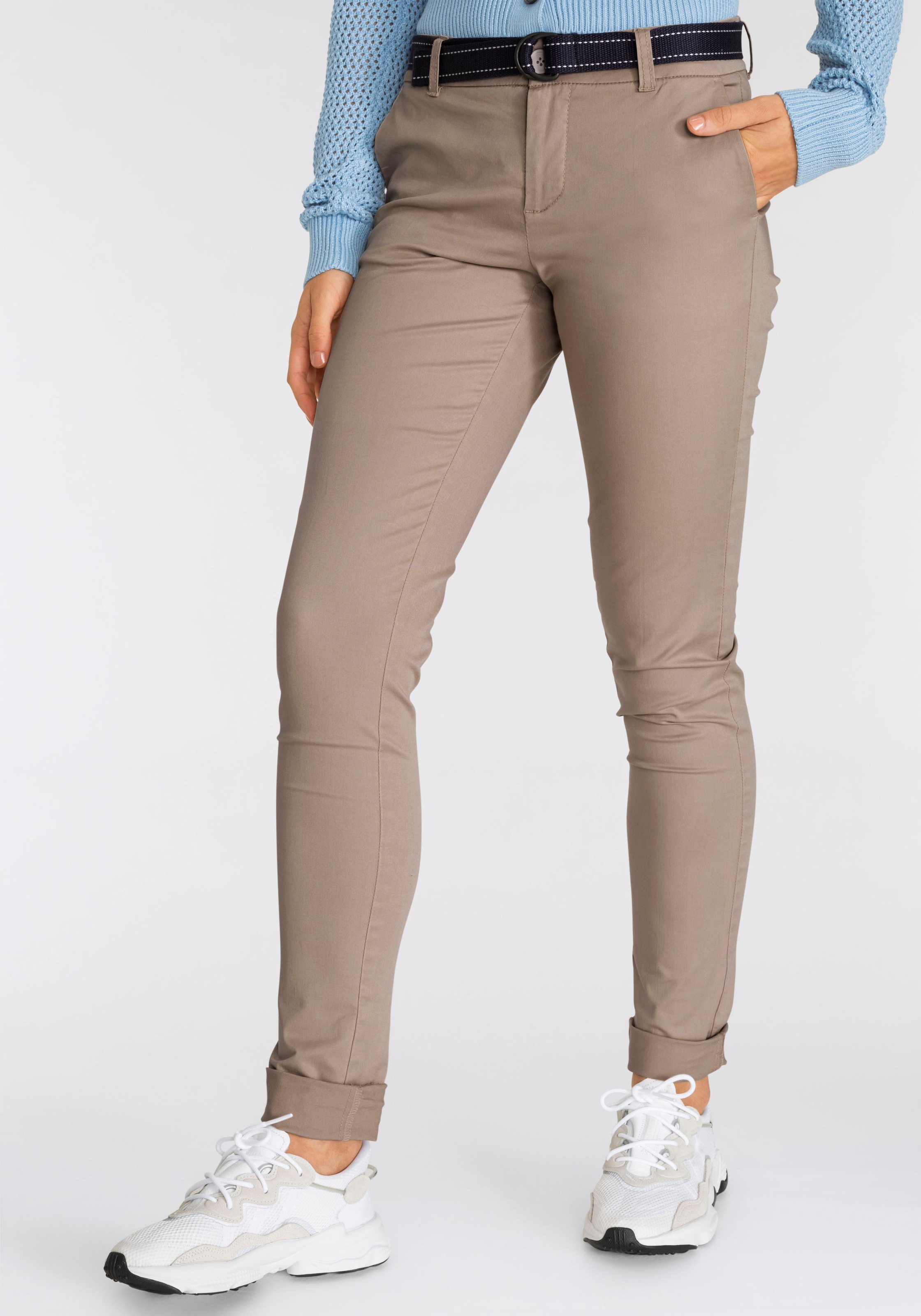 Image of AJC Chinohose, (2 tlg.), in lässiger Form mit konstrastfarbendem Gürtel bei Ackermann Versand Schweiz