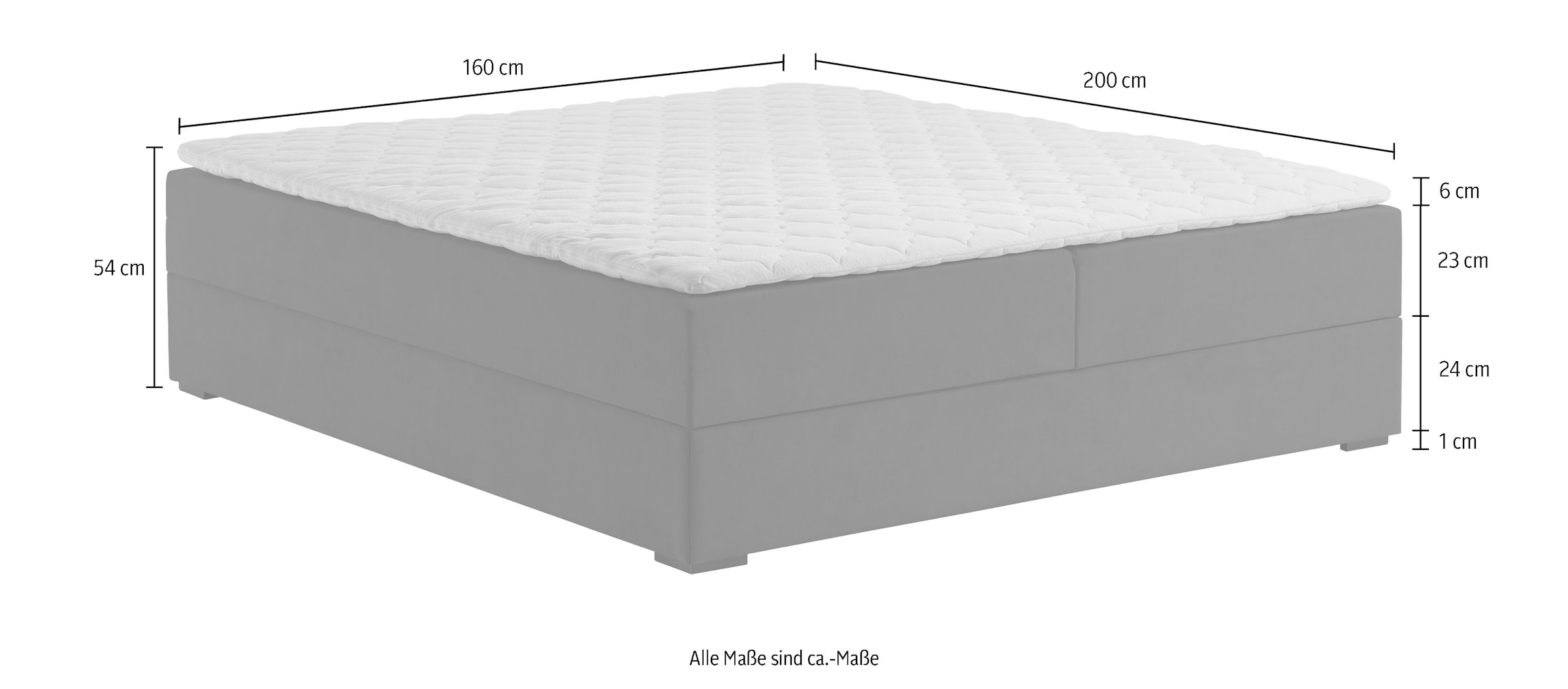 ATLANTIC home collection Boxbett »Lucy«, ohne Kopfteil, frei im Raum stellbar, mit Bettkasten
