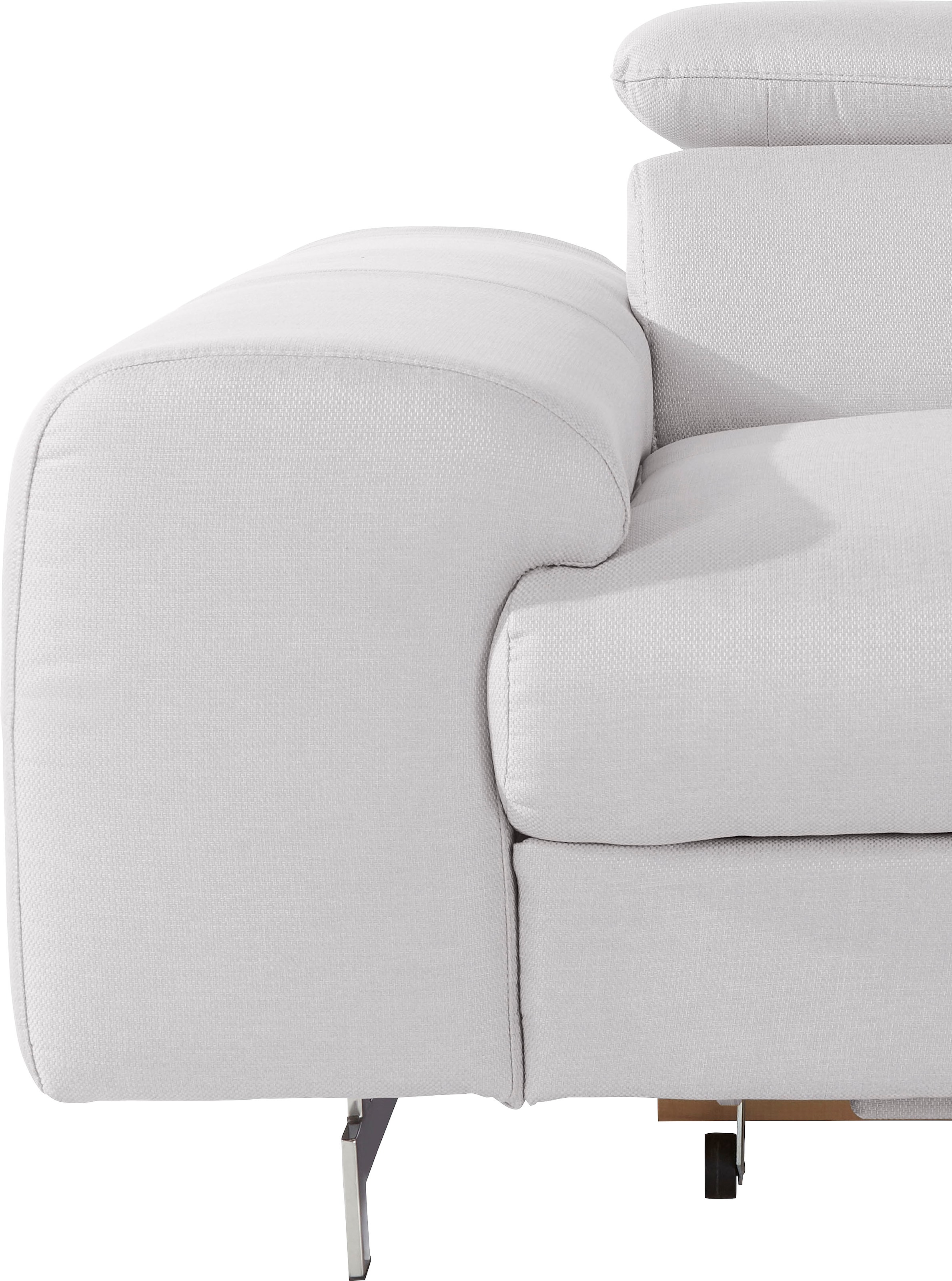 COTTA Polstergarnitur »Chef«, (Set, 2 tlg.), bestehend aus Ecksofa und Hocker, mit Kopfteilverstellung