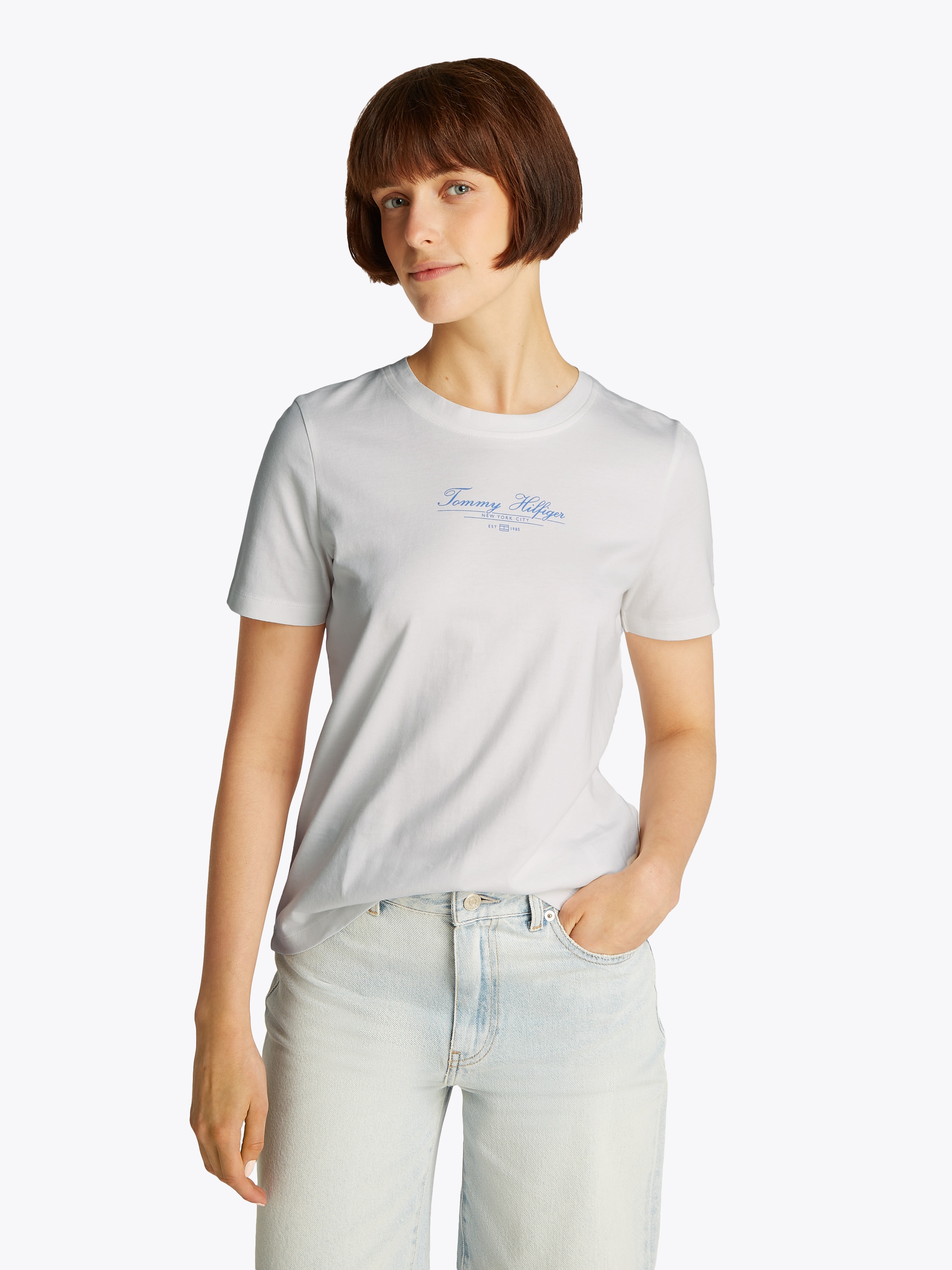 Image of Tommy Hilfiger T-Shirt "REG SCRIPT C-NK TEE SS" mit Logo-Schriftzug