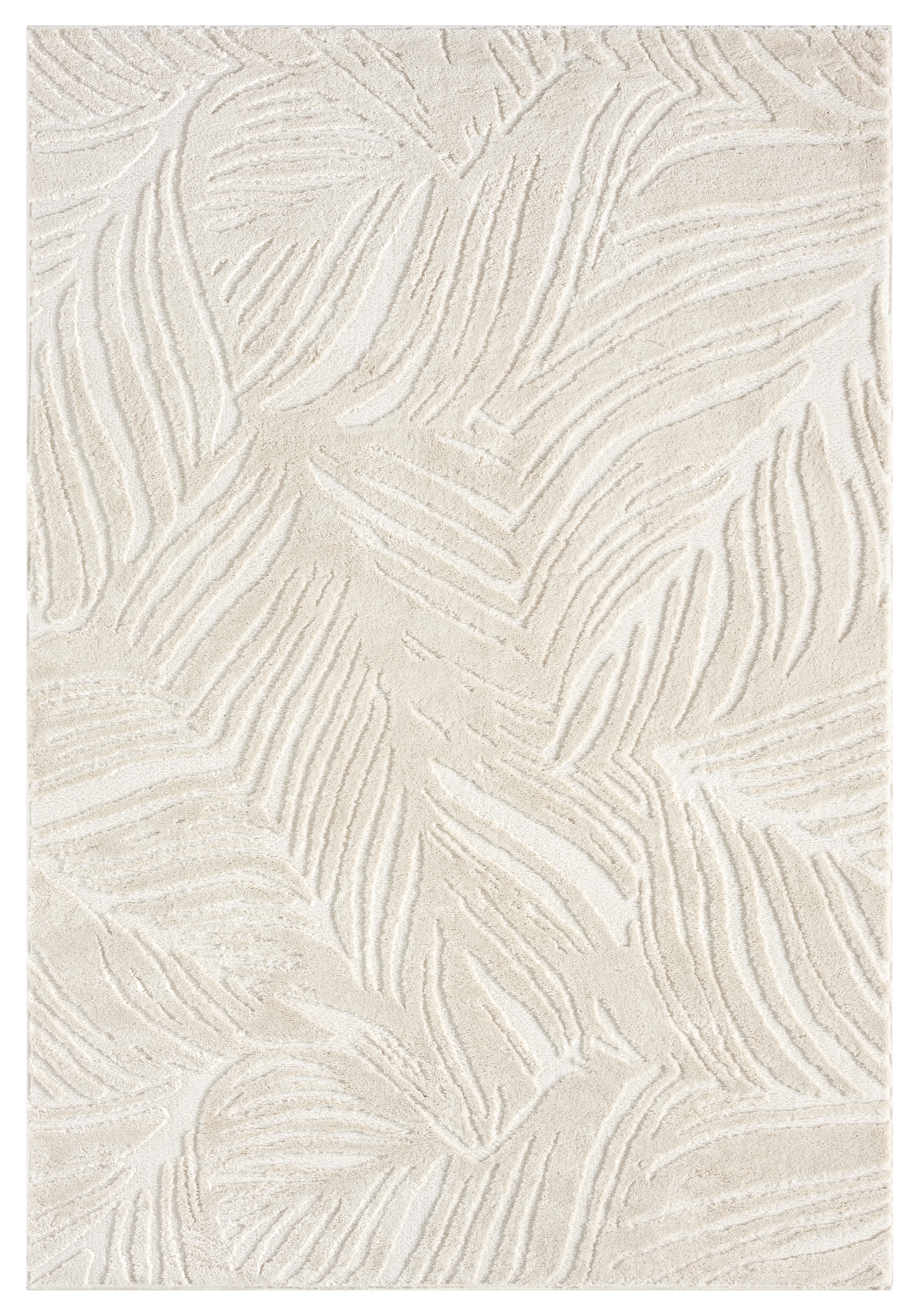 GOODproduct Teppich »Samia, Hoch-Tief-Struktur« rechteckig 19 mm Höhe leichter Glanz, Floral, Blätter, Modern, Wohnzimmer, Schlafzimmer