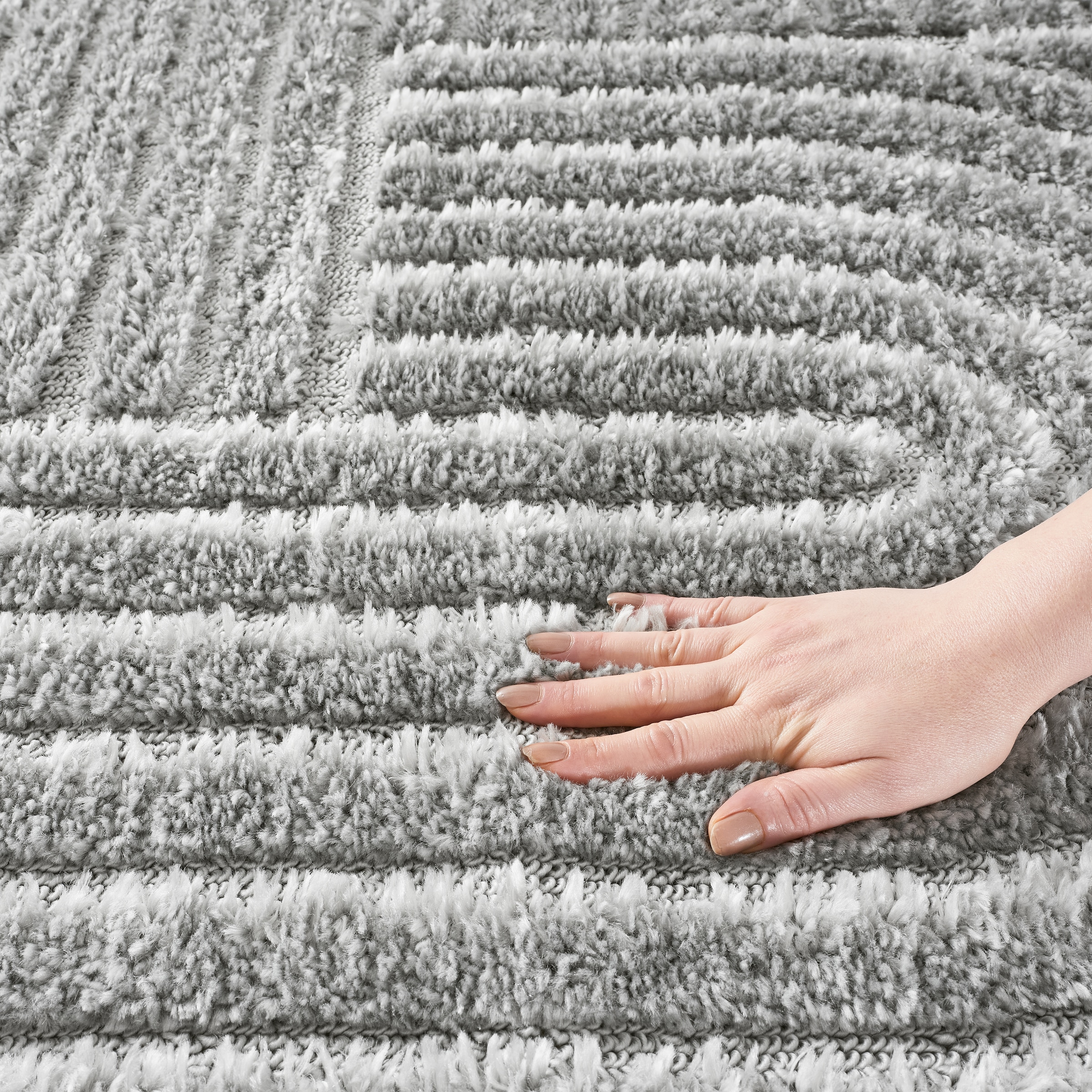 GOODproduct Teppich »Jonne, Boho-Design, Scandi, Designteppich« rund 20 mm Höhe Hoch-Tief, 3D Optik, skandinavischer Stil, Wohnzimmer, Schlafzimmer