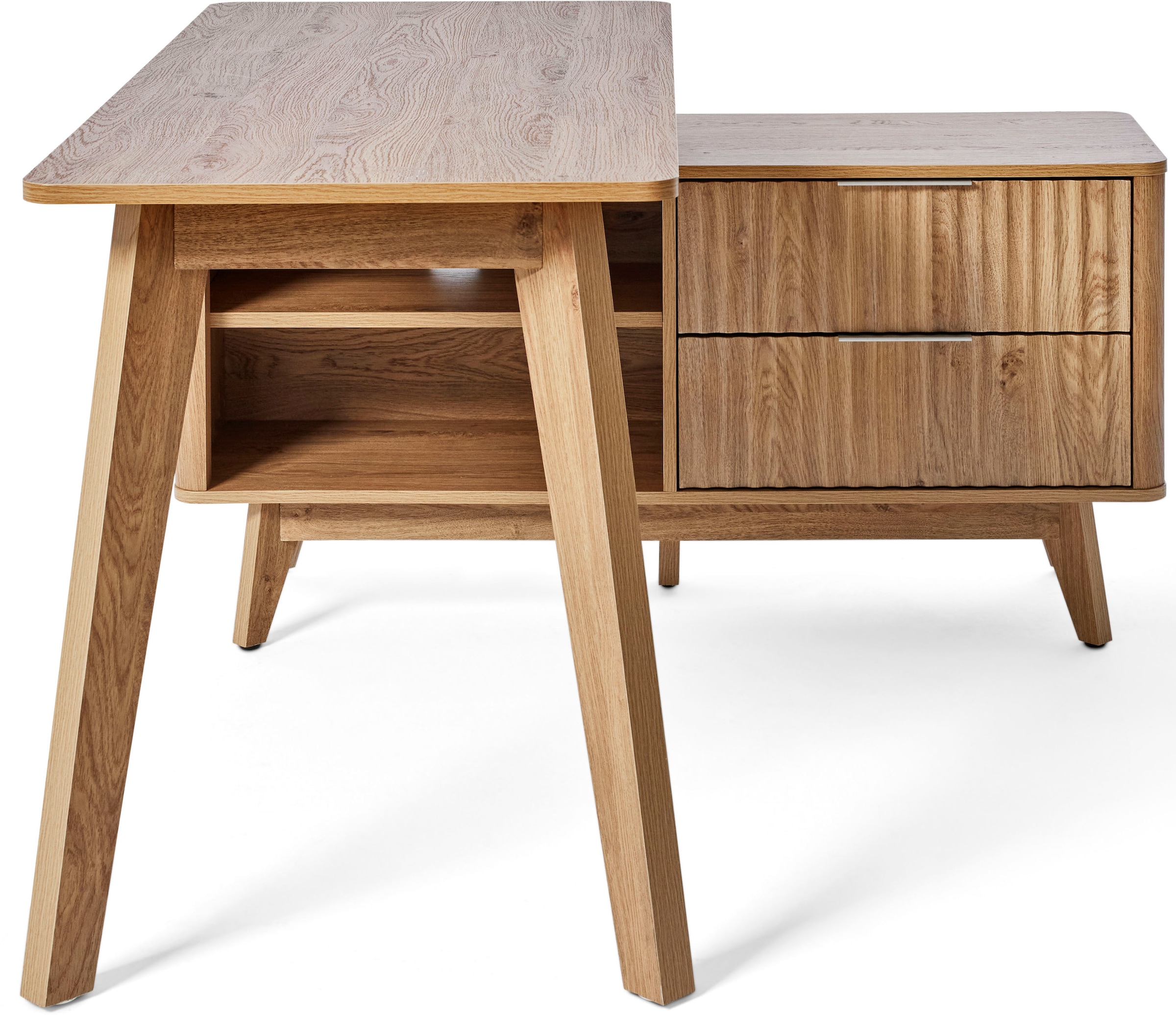 Jahnke Eckschreibtisch »WAVE C 150 E« 1 Stk. tlg. Eckschreibtisch, Fronten in Wellendesign, wechselseitig montierbar