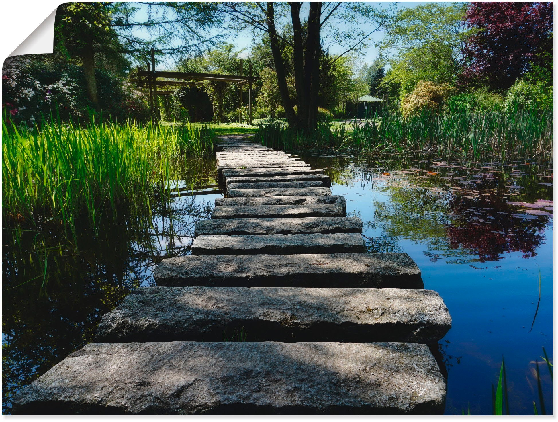 Artland Wandbild »Weg am Teich«, Gewässer, (1 St.), als Leinwandbild,  Wandaufkleber oder Poster in versch. Grössen günstig kaufen