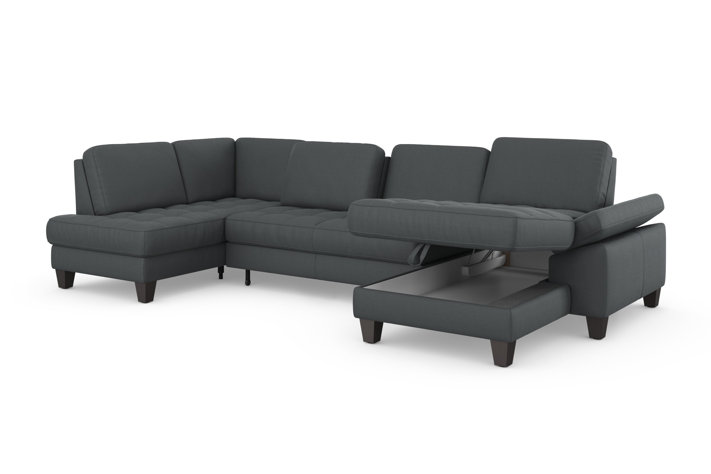 sit&more Wohnlandschaft »Westham U-Form«, wahlweise mit Bettfunktion, Bettkasten, Sitztiefenverstellung