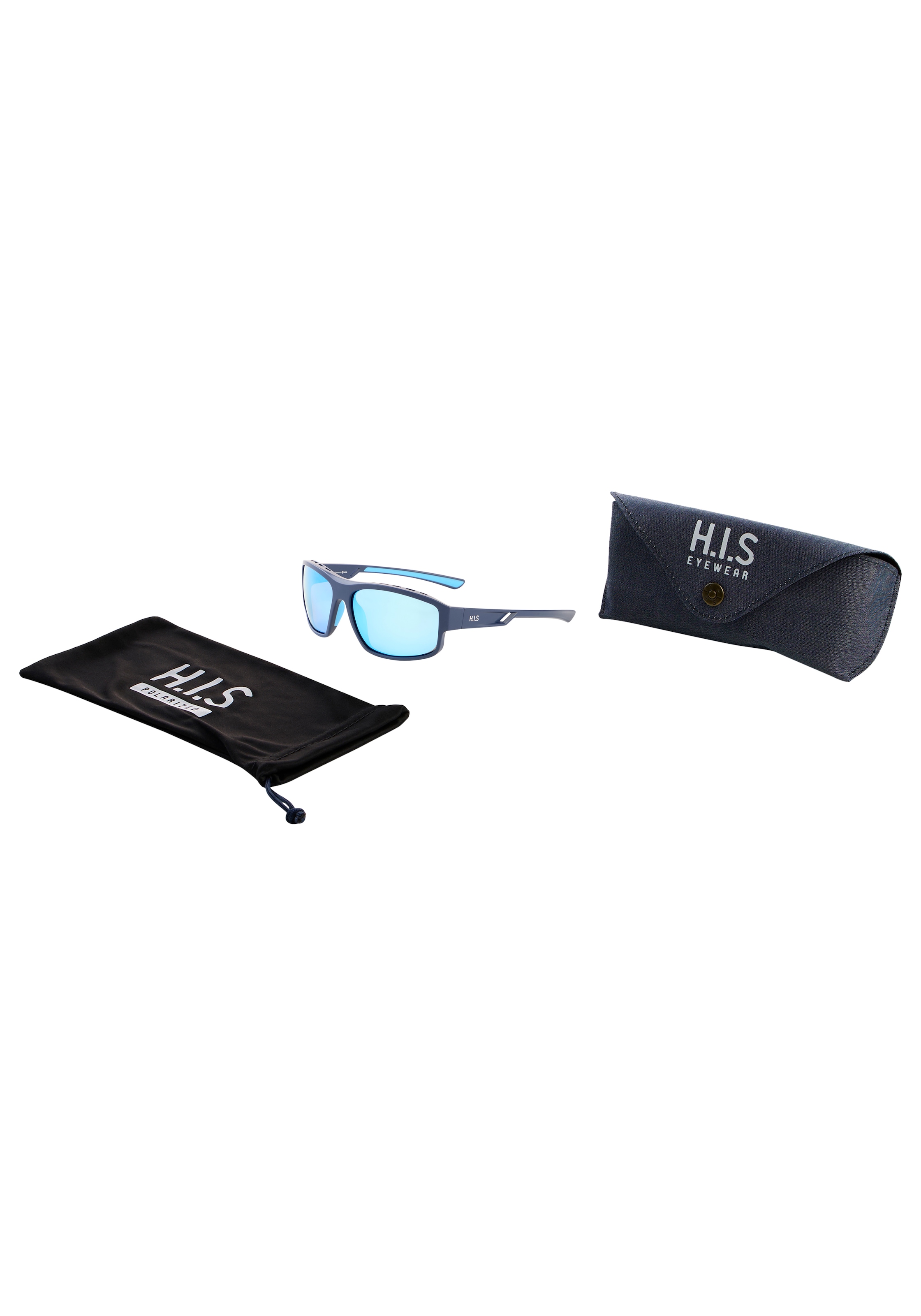 H.I.S Lunettes de soleil »mit hochwertigen, blauverspiegelt polarisierende Gläser« 3 cuis Monture pleine bordure, forme ovale, pour ELLE et LUI