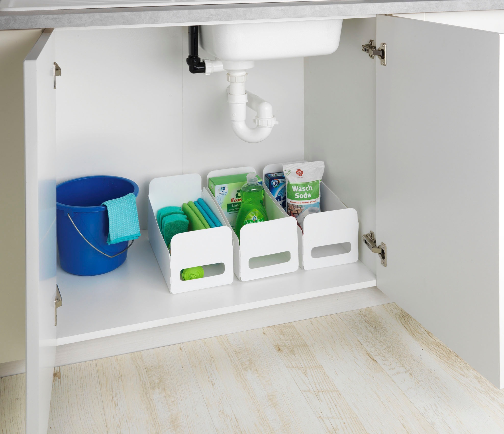 WENKO Organizer "Universal" Aufbewahrungsboxen für Küche und Haushalt, faltbar, Kunststoff