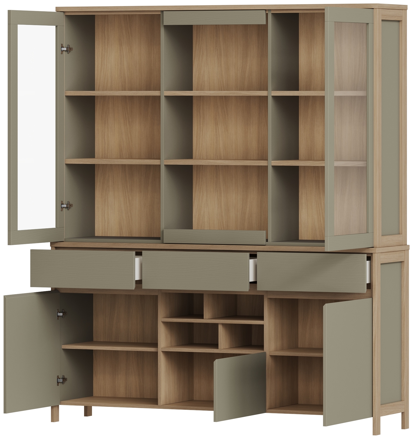 Home affaire Buffet »Stranda, Hochschrank im Scandi-Style, moderner Schrank« Rahmenoptik, ausreichend Stauraum, vielseitig einsetzbar, 164 cm breit