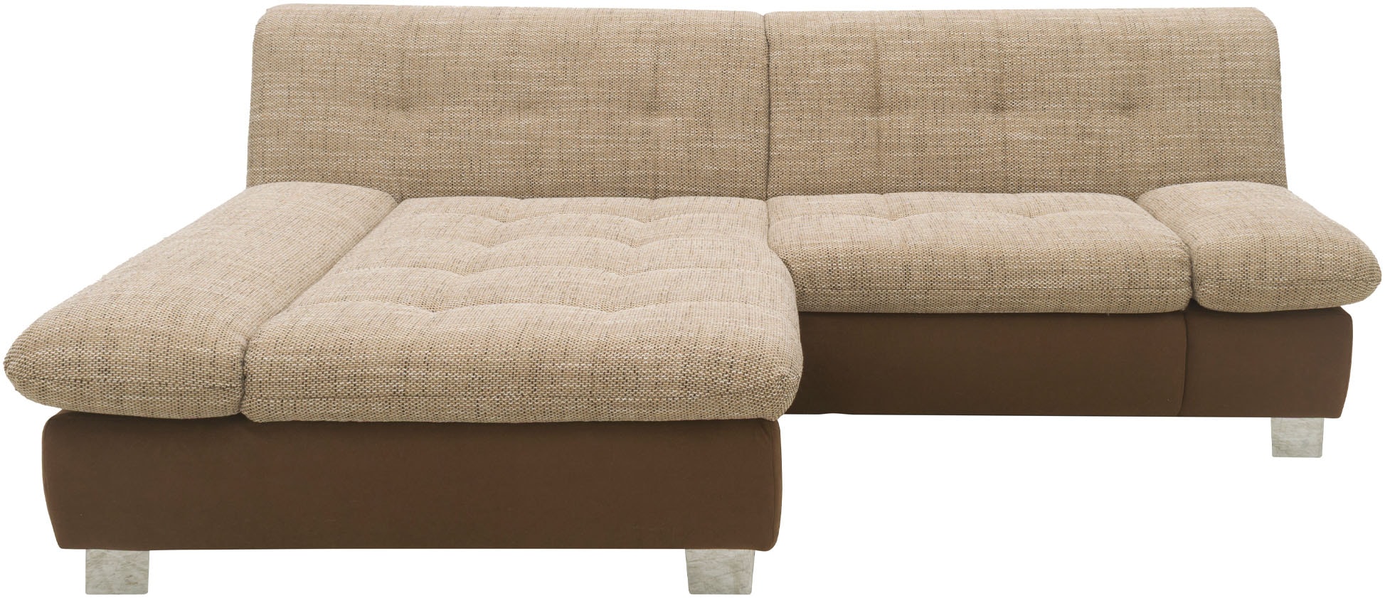 DOMO collection Ecksofa »100031 kompakte Stellmasse, komfortabel und bequem, L-Form« wahlweise mit Bettfunktion und Armteilverstellung. Breite 234 cm