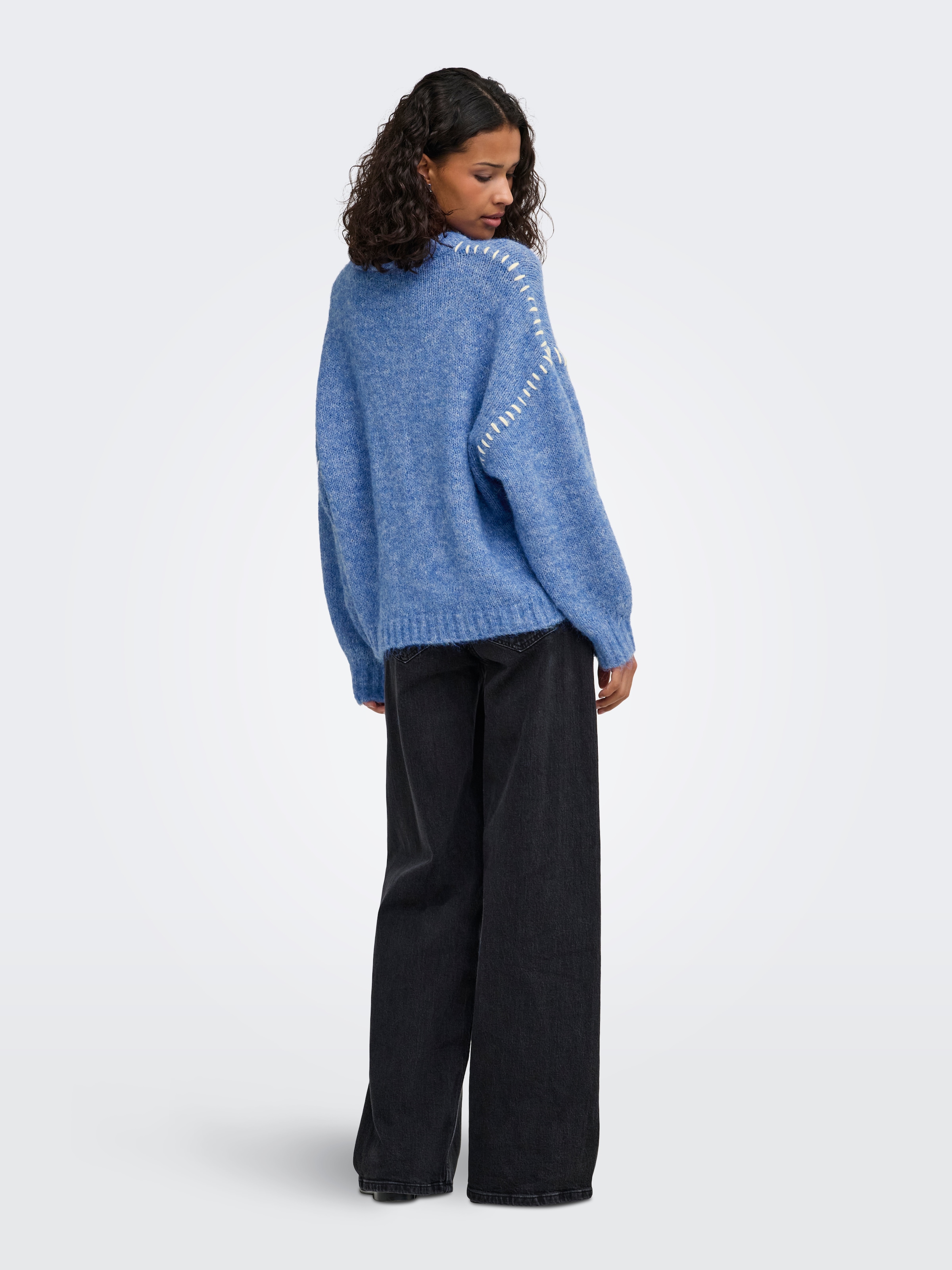 JDY Pull à col rond »JDYZOEY LIFE L/S ON STITCH PULL KNT NOOS« avec coutures décoratives
