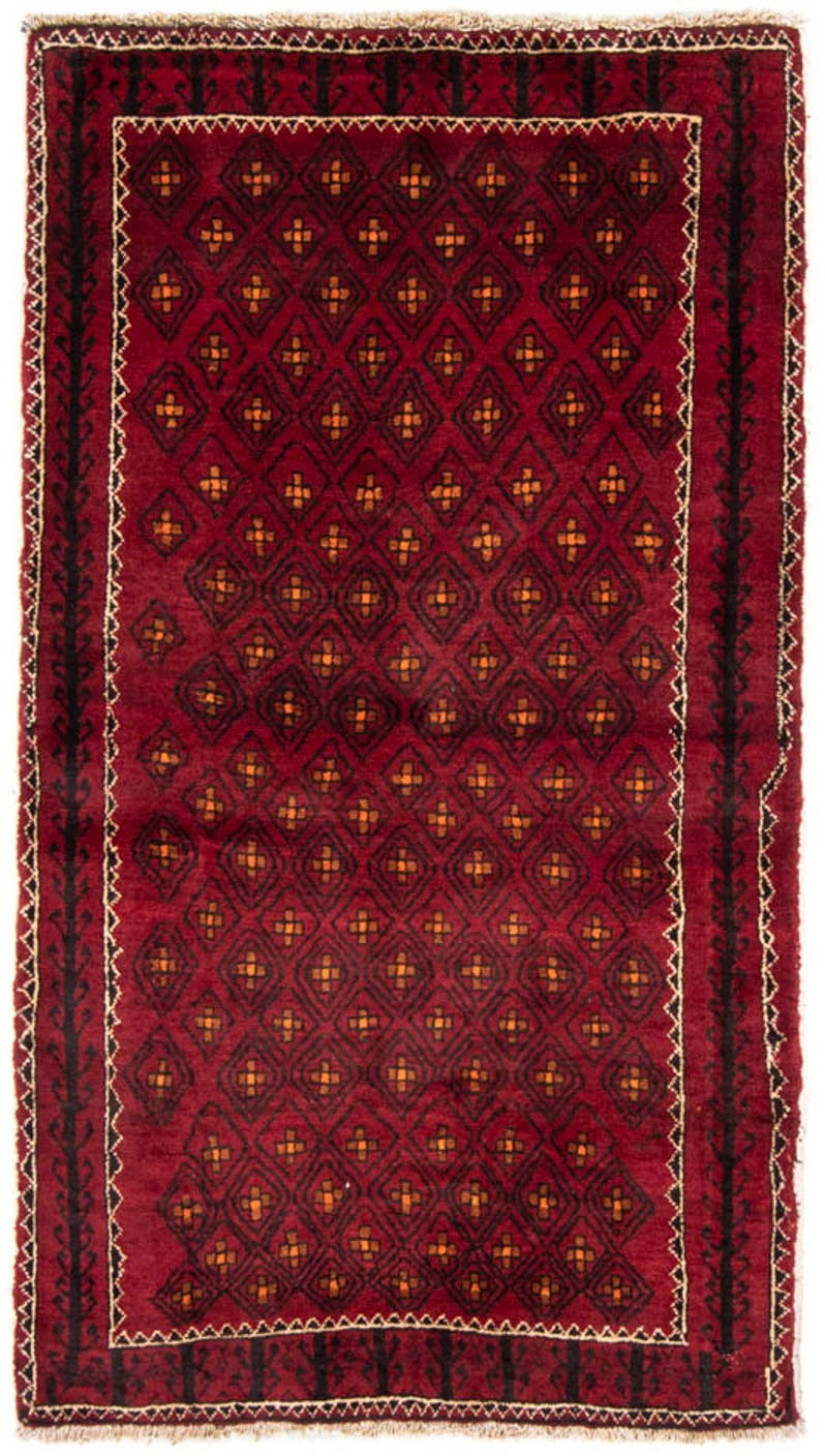 Image of morgenland Hochflor-Läufer »Belutsch Durchgemustert Rosso scuro 182 x 103 cm«, rechteckig, 0,8 mm Höhe, Handgeknüpft bei Ackermann Versand Schweiz