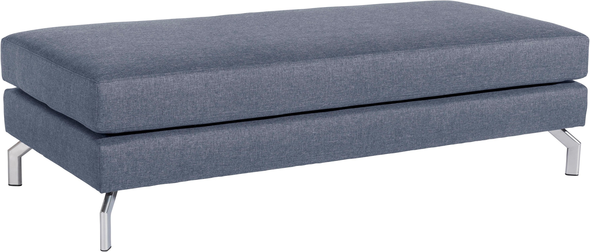 Max Winzer® Ecksofa »Flori Set inkl. Hocker, guter Sitzkomfort, aktuelles Design«, (Spar-Set, Ecksofa und Hocker), elegant mit abgewinkelten Chromfüssen, inklusive Zierkissen