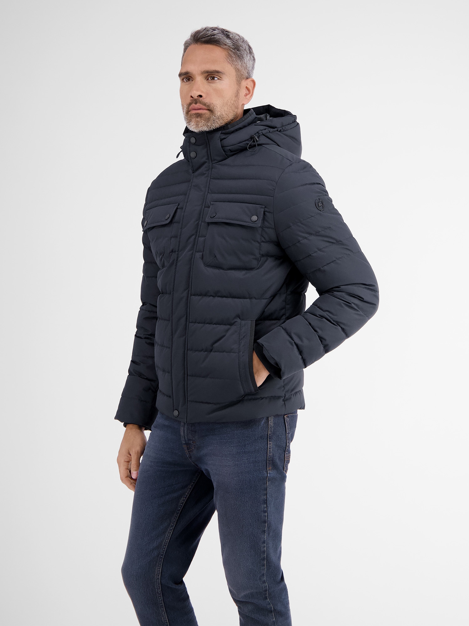 LERROS Veste d'hiver »LERROS Steppjacke mit abnehmbarer Kapuze« mit Kapuze
