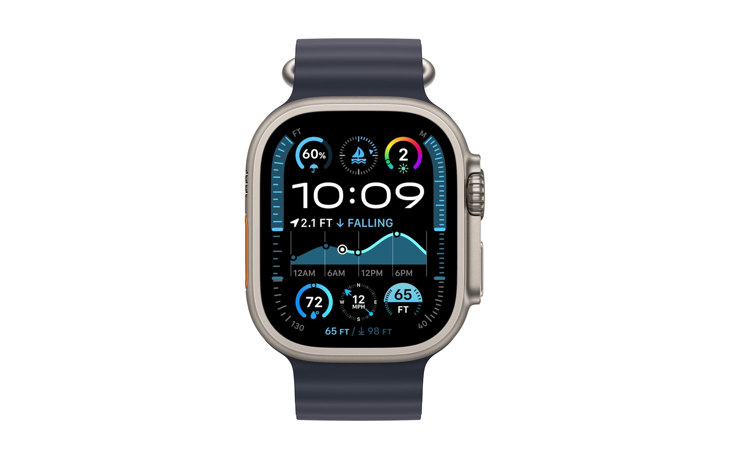 Apple Smartwatch-Armband Ocean Band Extension, 49 mm, Marine/Titan Natur