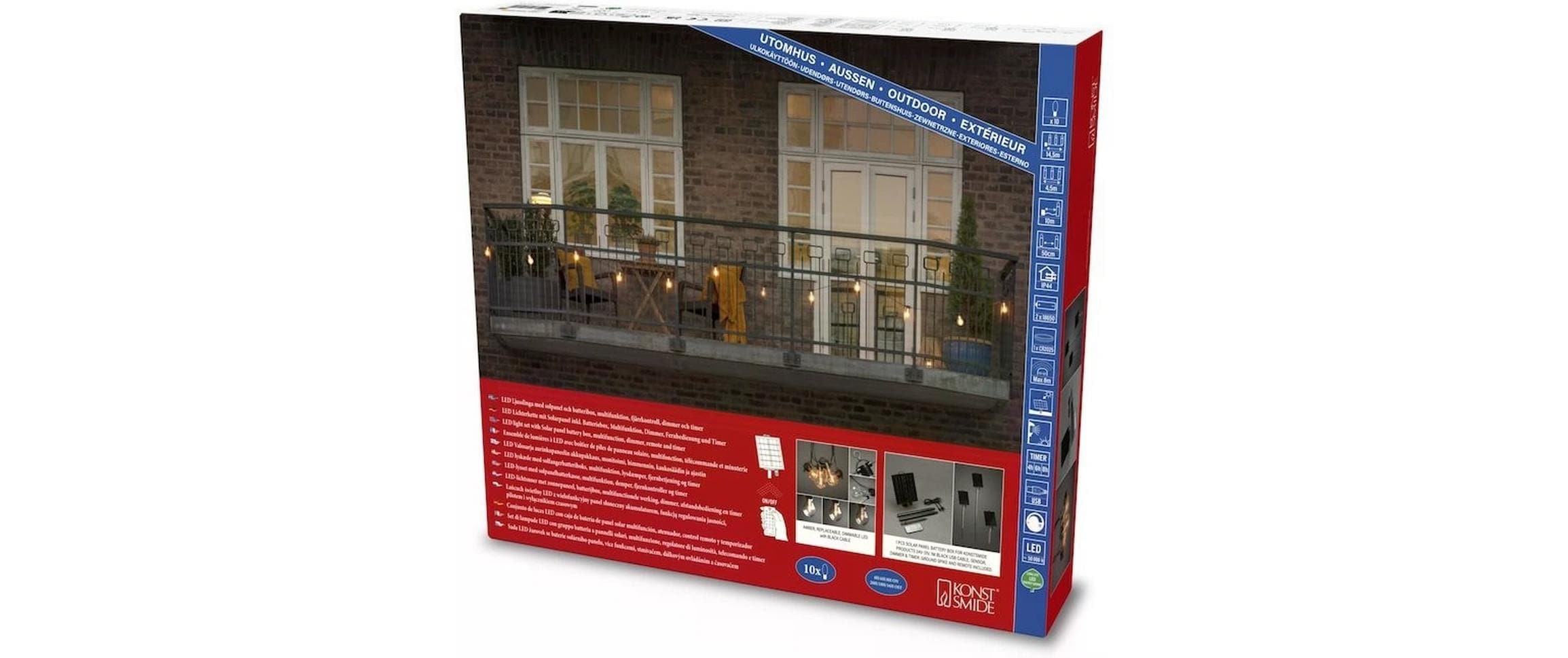KONSTSMIDE Lichterkette »Solar 2341 10 LEDs Transparent«, 10 St.-flammig