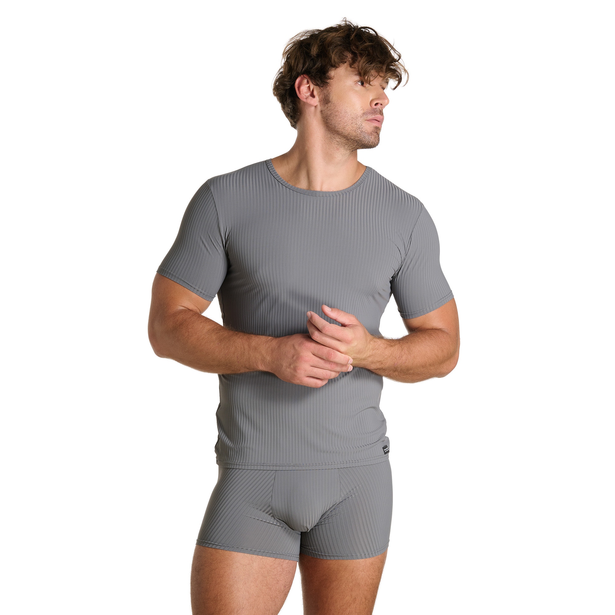 Bruno Banani Shirt à col rond »ANTISTRESS« Kurzarm, Rundhalsausschnitt, Cotton-Mix