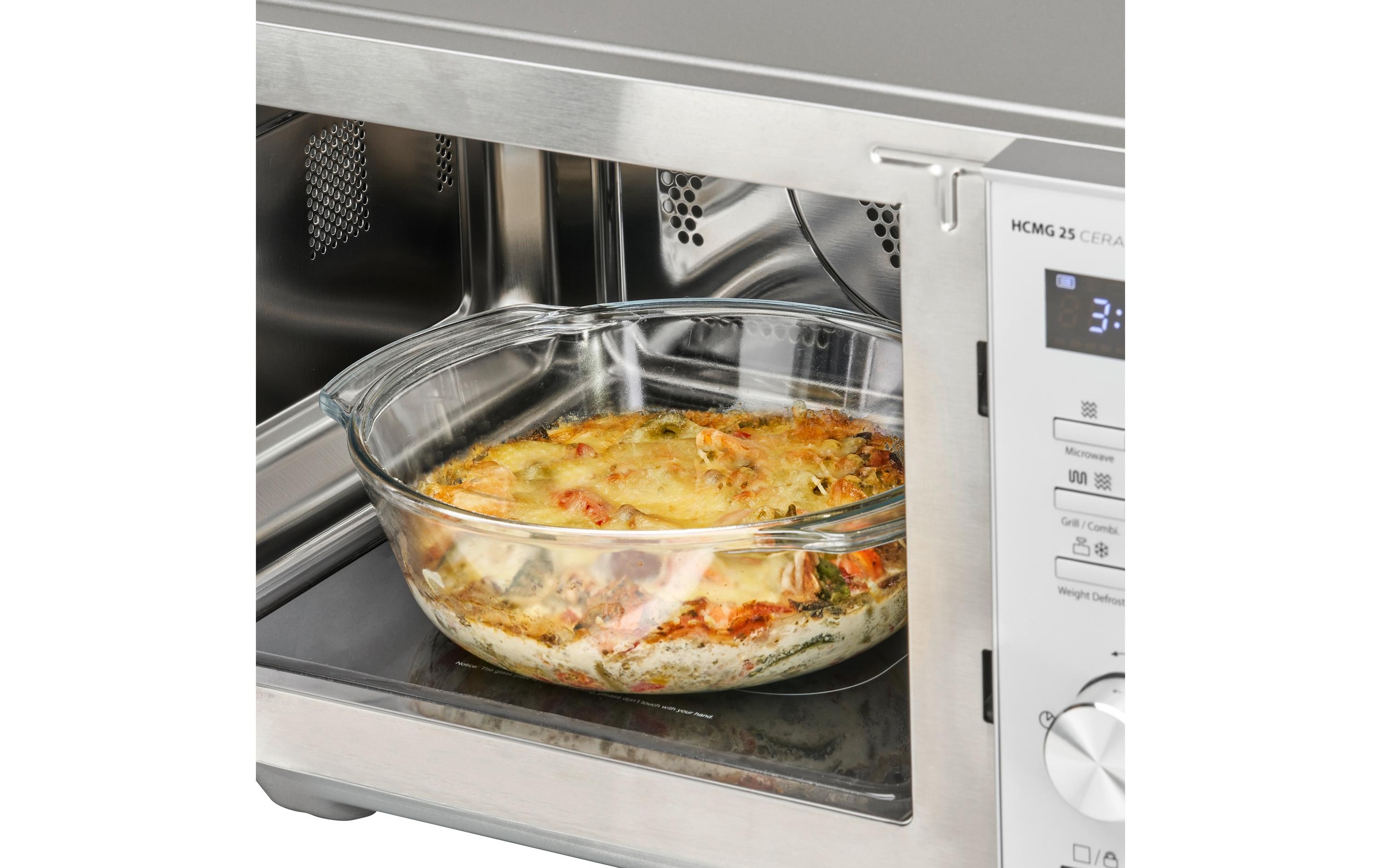 Caso Mikrowelle »mit Grill HCMG 25 Ceramic Chef Silber«, 2100 W