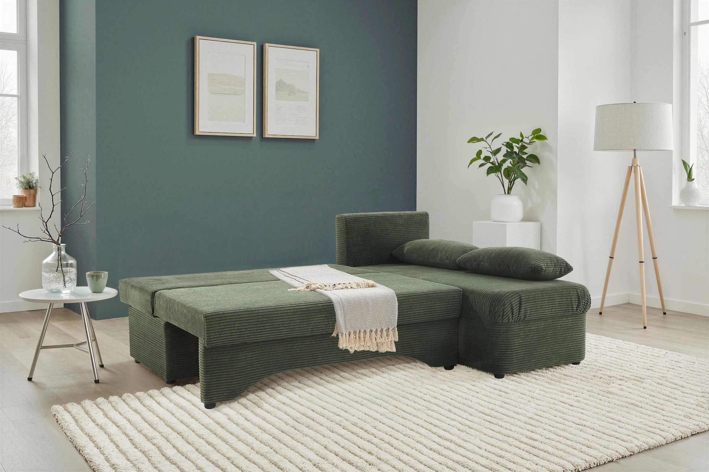 Jockenhöfer Gruppe Ecksofa »L-Form, B: 191 cm« mit Bettfunktion & Bettkasten