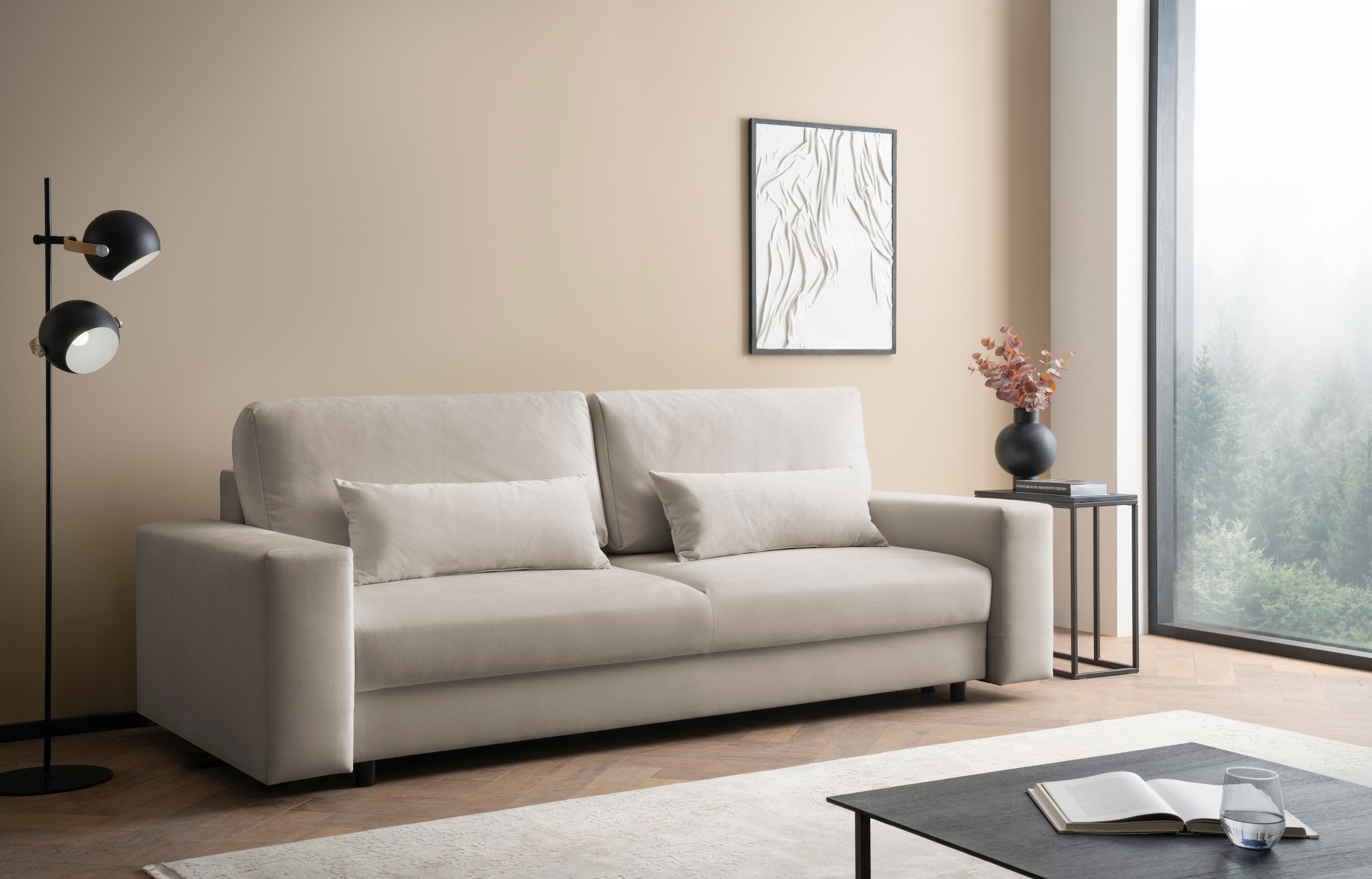 LeGer Home by Lena Gercke Schlafsofa »Imoga, Polster mit Schlaffunktion, 3-Sitzer Sofa, Couch mit Bettkasten« in modernen Farben und Stoffen, Bettfunktion, Liegefläche: 200x150 cm