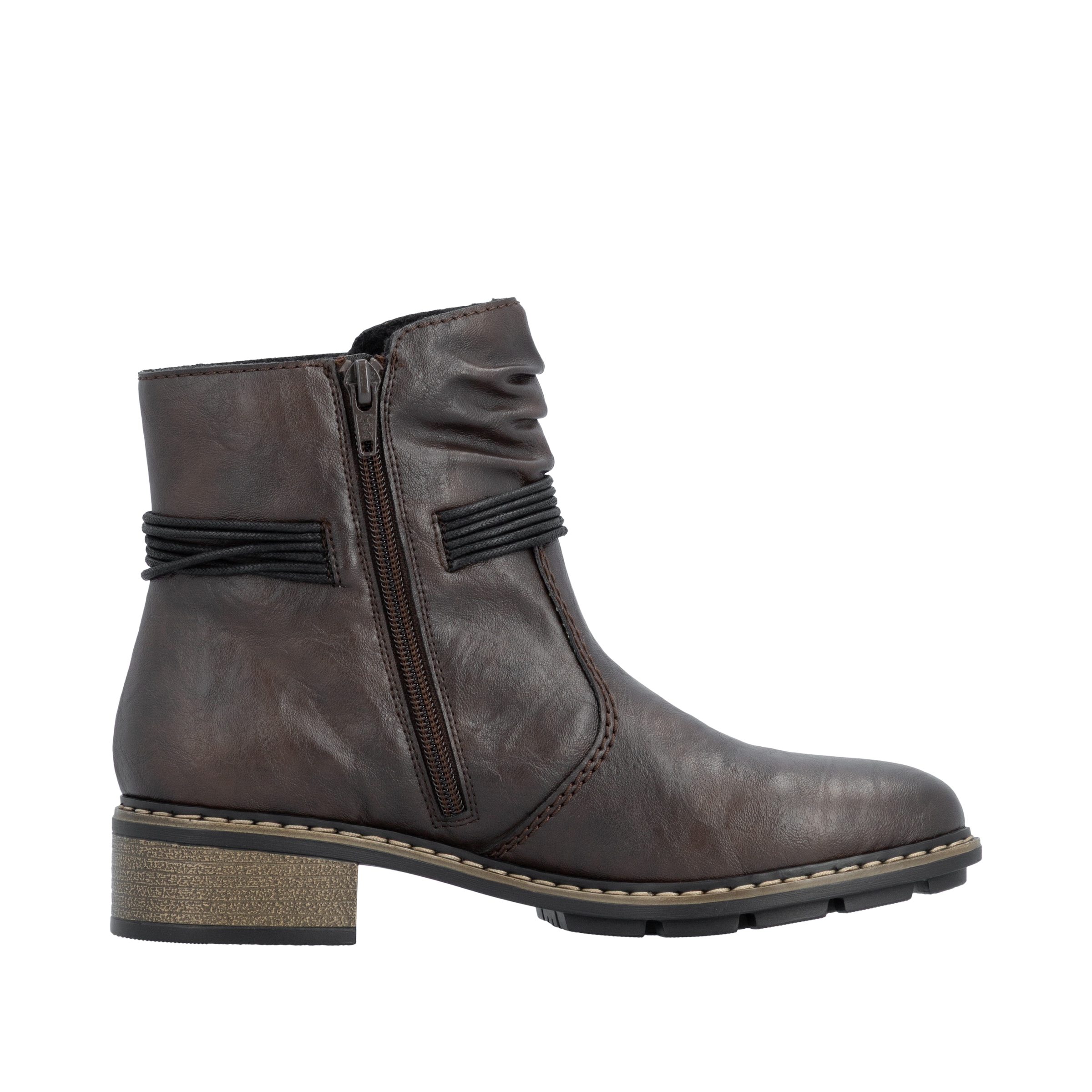 Rieker Winterstiefelette  Reissverschluss-Boots mit Zierkordel und slouchy Schaft