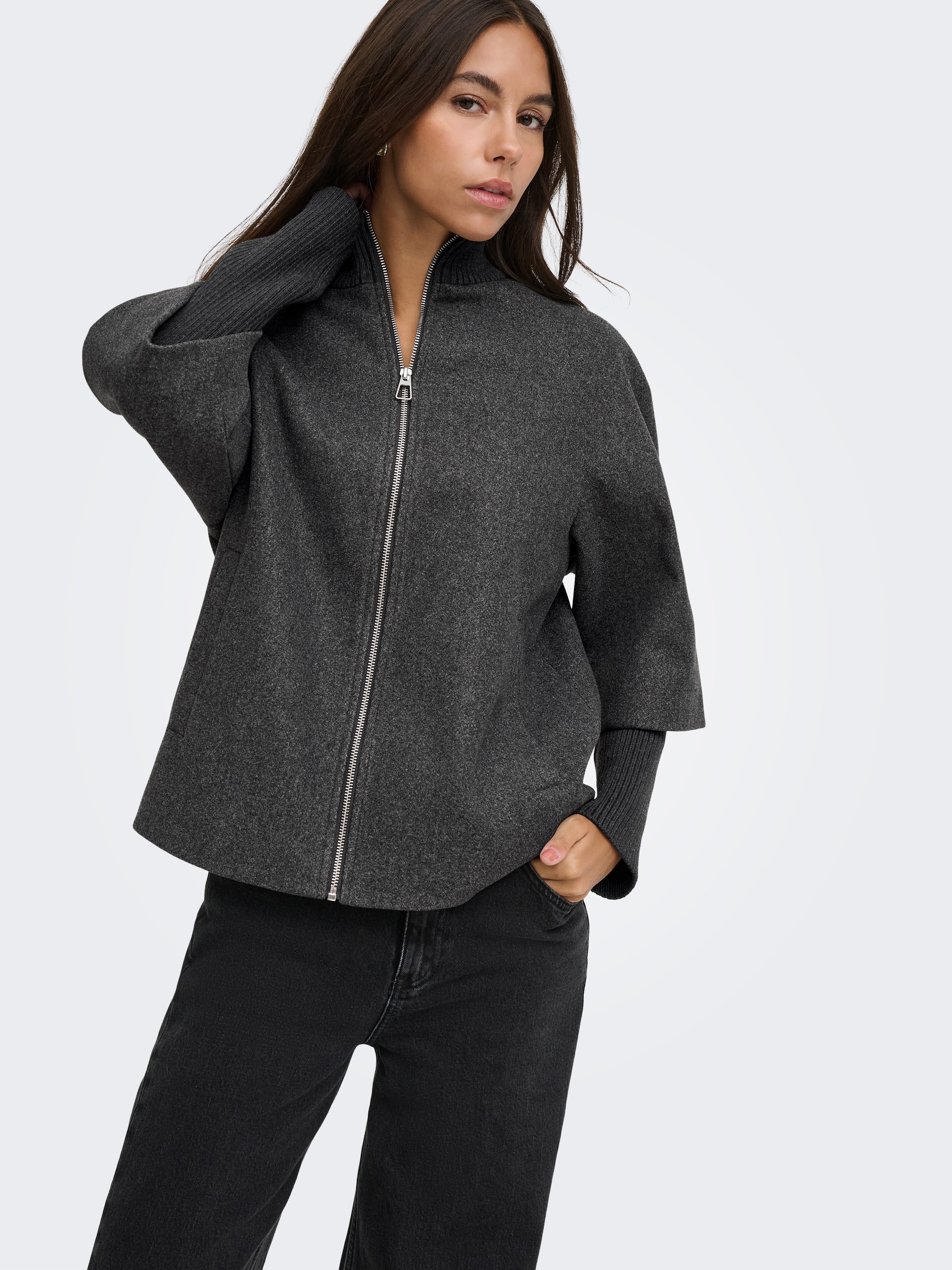 JDY Veste courte »JDYMEMORY RIB SHORT JACKET OTW NOOS« Kunstfaser