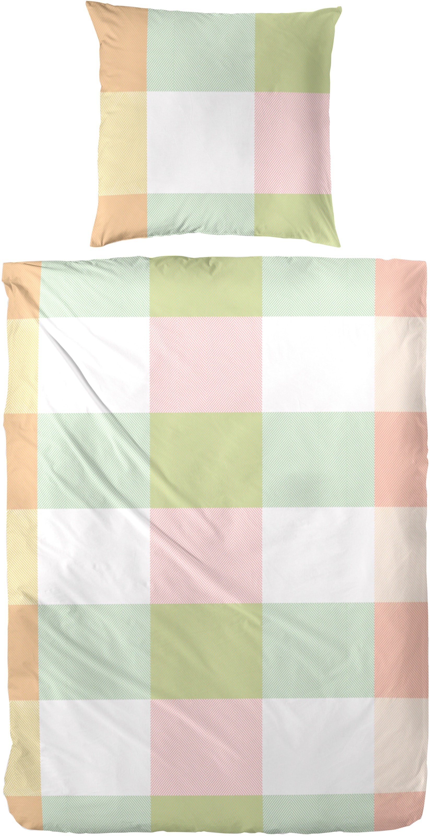 Image of Primera Bettwäsche "Primera Renforce-Bettwäsche Candy Blocks" 2 Stk. mit einem bunten Karo-Muster