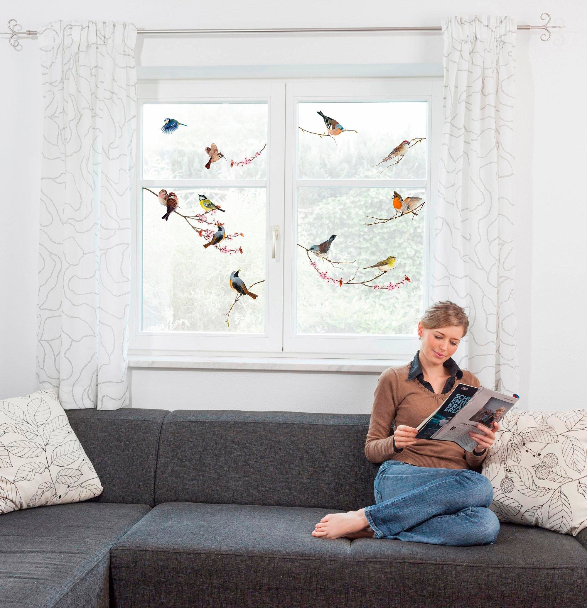 ♕ Komar Fensterbild »Vögel«, versandkostenfrei cm, 31x31 selbsthaftend auf