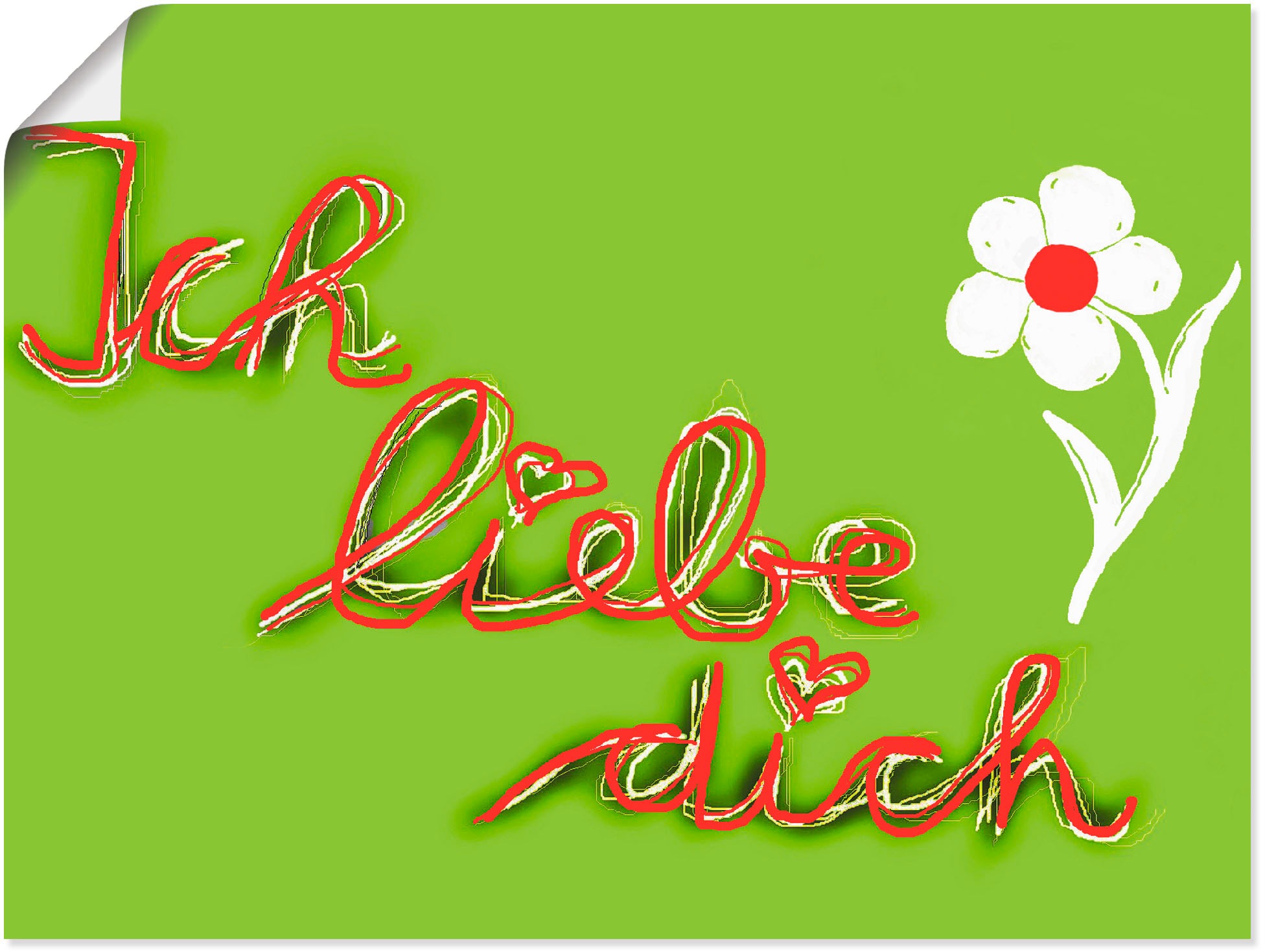 Image of Artland Wandbild »Ich liebe dich«, Sprüche & Texte, (1 St.), in vielen Grössen & Produktarten -Leinwandbild, Poster, Wandaufkleber / Wandtattoo auch für Badezimmer geeignet bei Ackermann Versand Schweiz