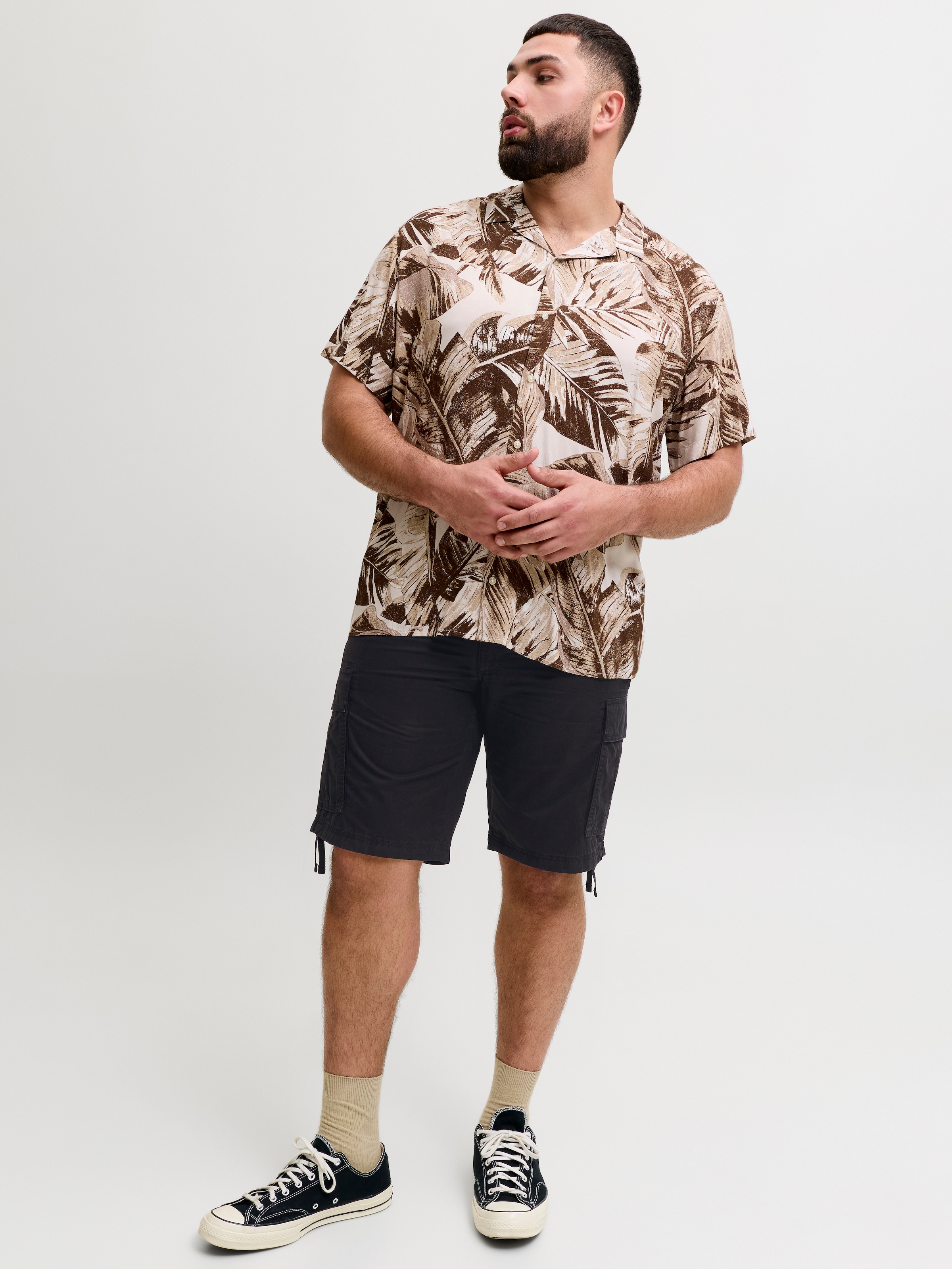 Jack & Jones PlusSize Cargoshorts »JPSTCOLE FRANK CARGO SHORT MID SN PLS«  mit Taschenbändern