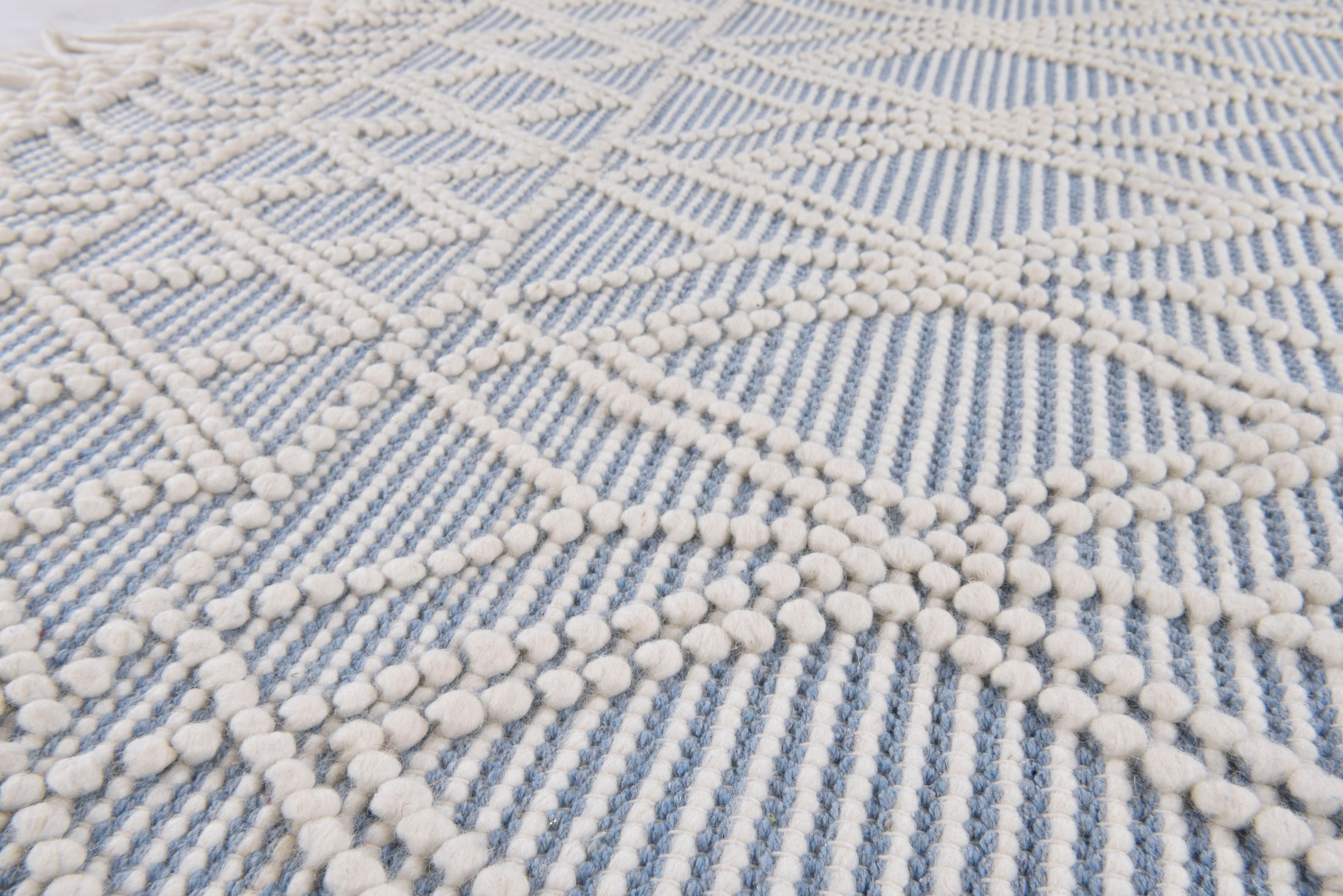 TOM TAILOR HOME Tapis »Colored Macrame« Rond 10 mm Höhe Handweb Teppich, reine Wolle, handgewebt, mit Fransen, Scandi Design