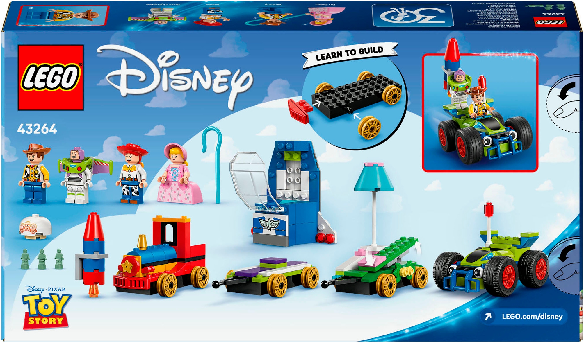LEGO® Konstruktionsspielsteine »Partyzug und das Auto RC aus Toy Story (43264), LEGO Disney Pixar« Made in Europe