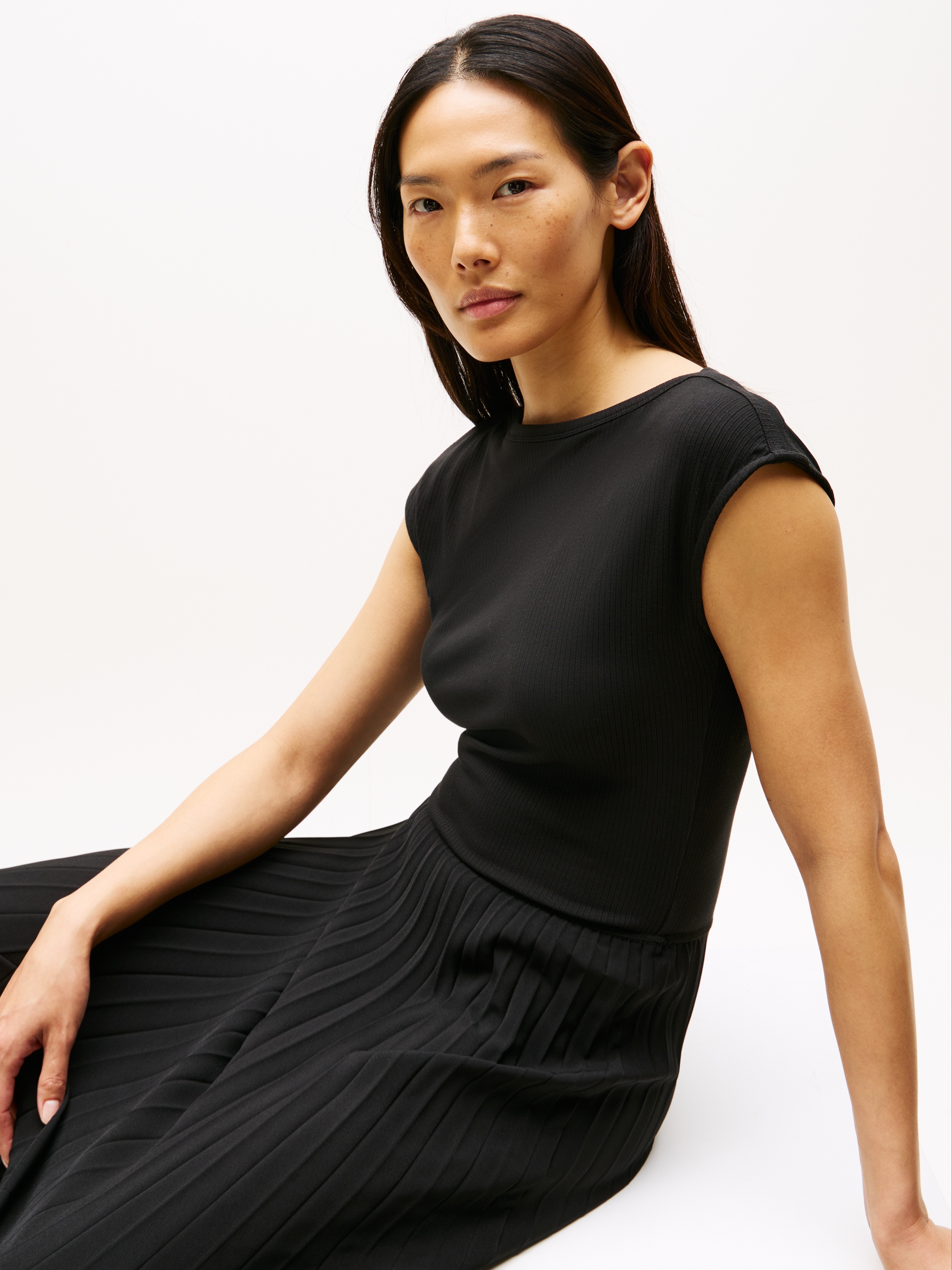 Tommy Hilfiger A-Linien-Kleid »5X2 RIB MIDI F&F DRS«