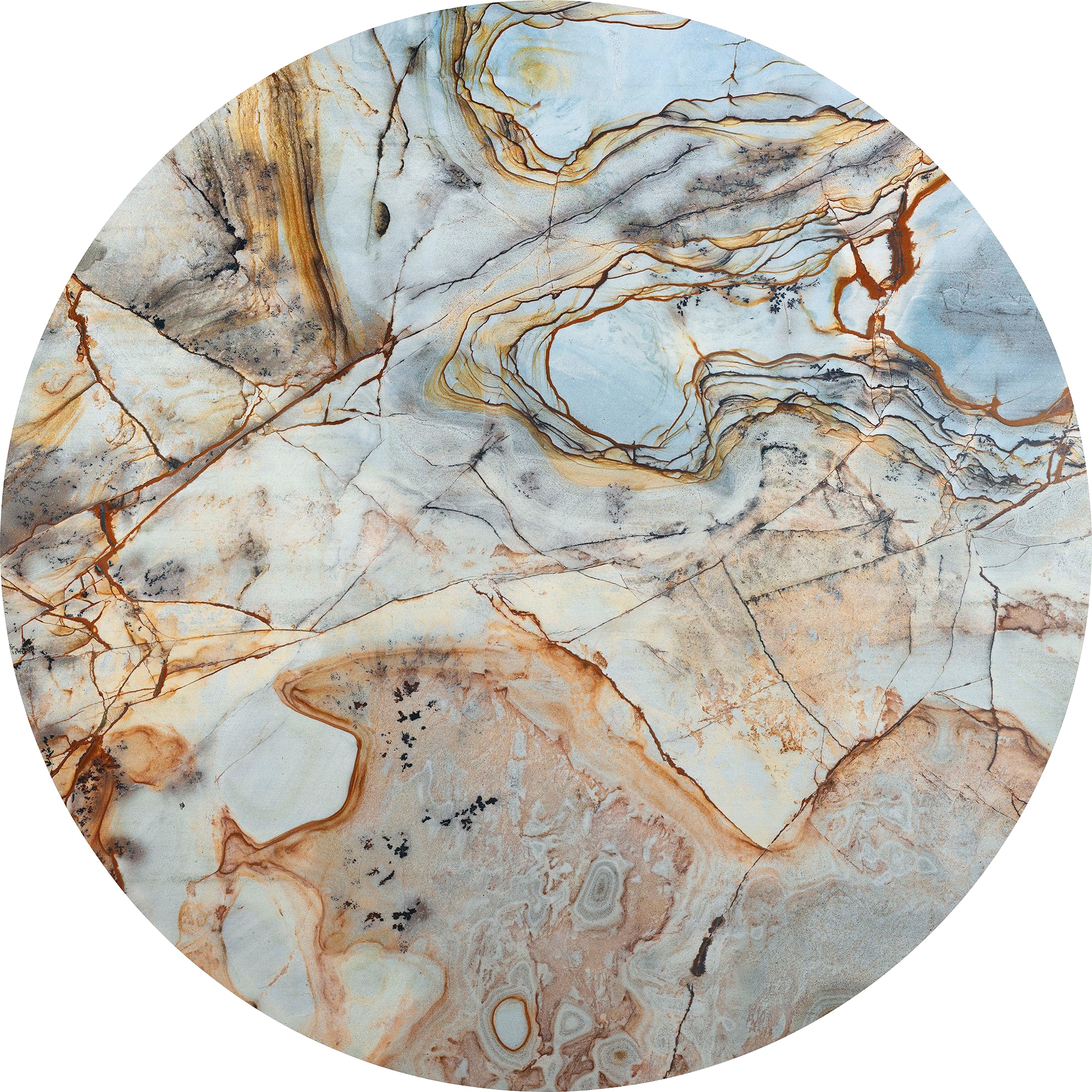Image of Komar Vliestapete "Vlies selbstklebend - Marble Sphere - Grösse 125 x 125 cm" bedruckt glatt Wohnzimmer, Schlafzimmer