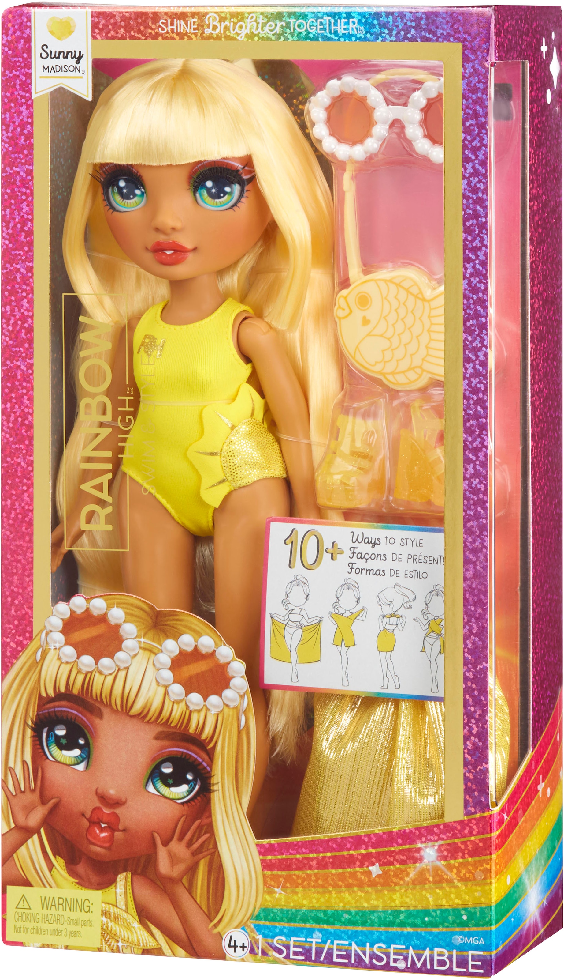 RAINBOW HIGH Poupée à habiller »Rainbow High Swim & Style Fashion Doll- Sunny (Yellow)«