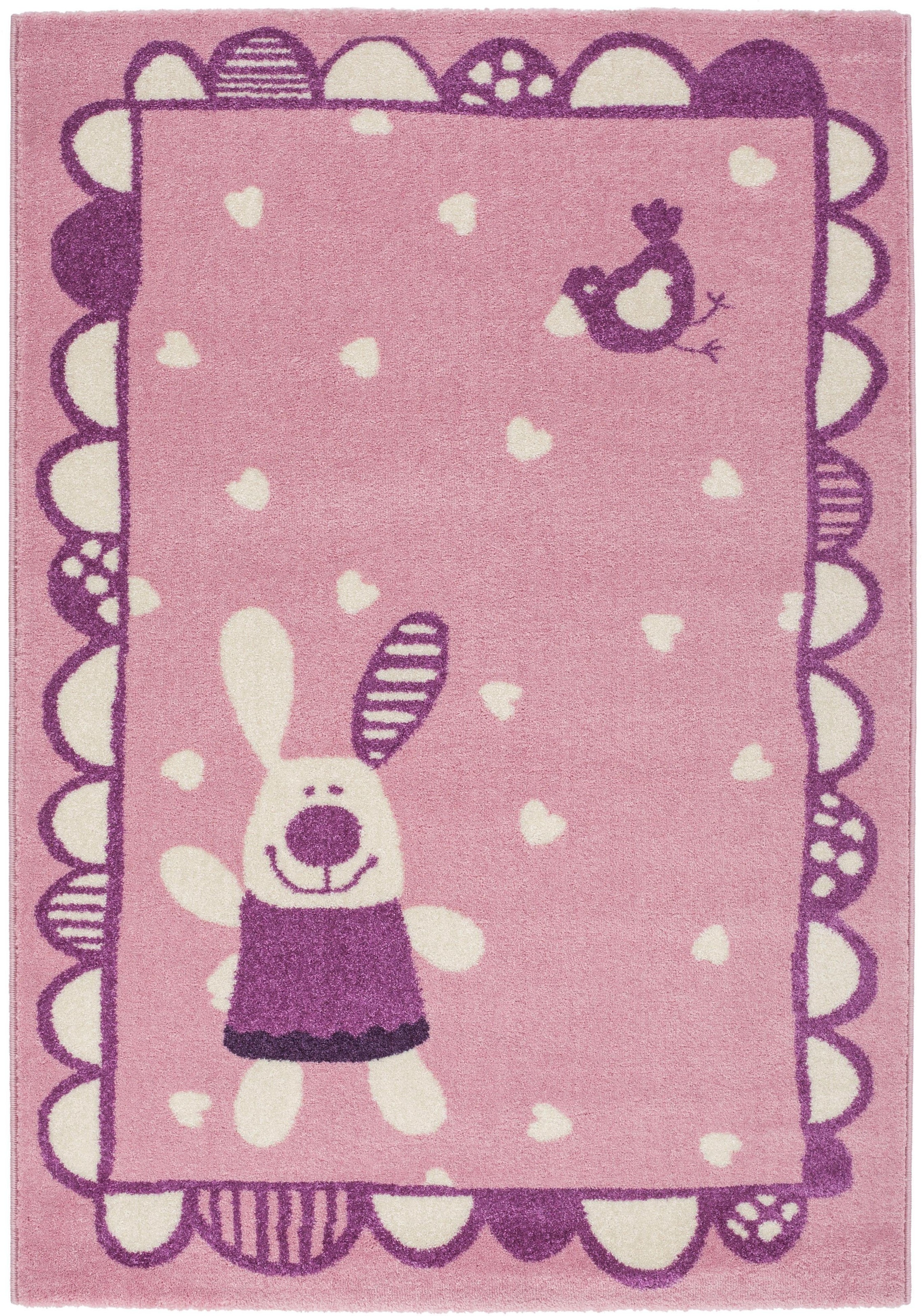 Image of RESITAL The Voice of Carpet Kinderteppich »Bambino 901«, rechteckig, 15 mm Höhe, Kurzflor, gewebt, Motiv Hase, Kinderzimmer bei Ackermann Versand Schweiz