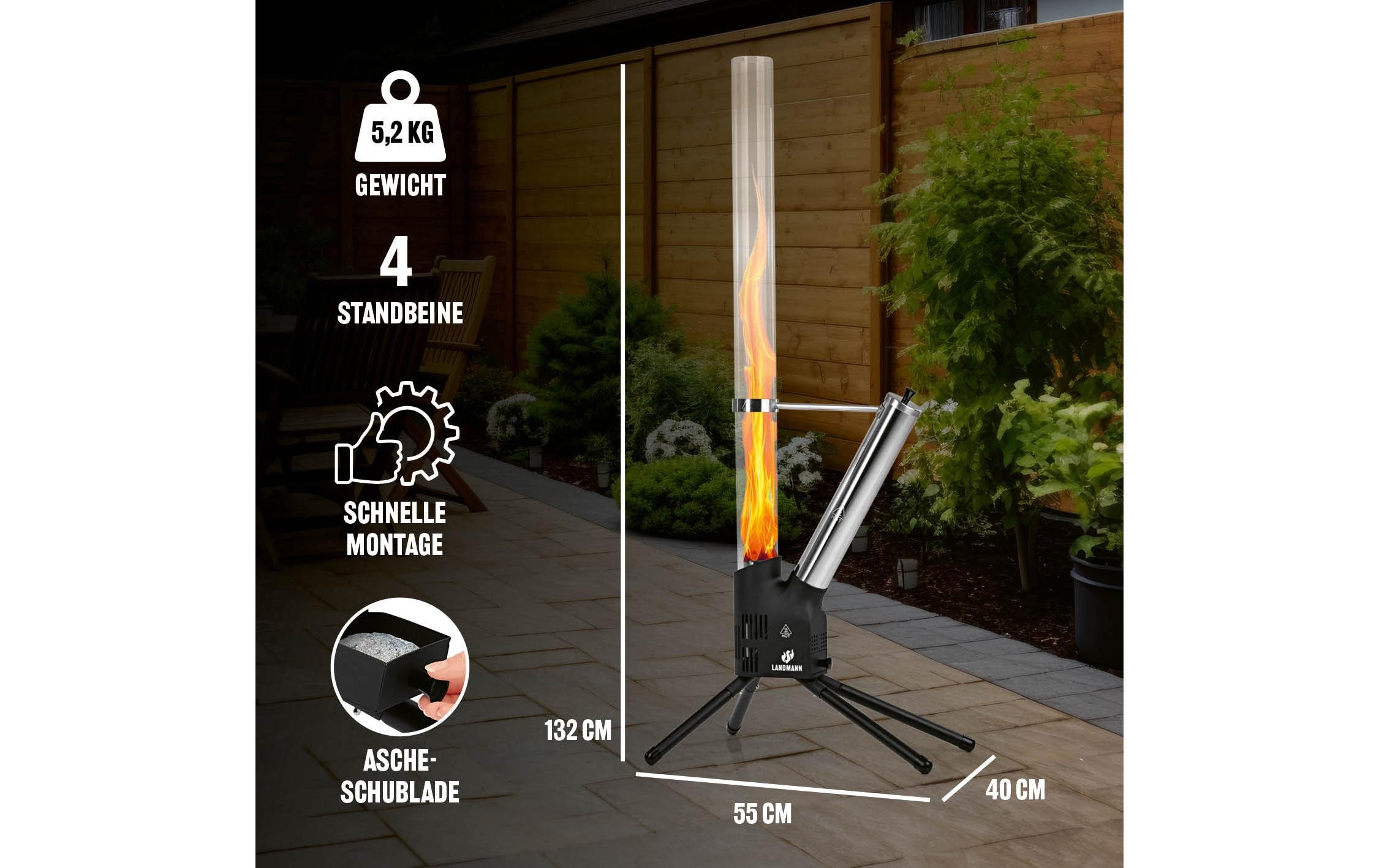 LANDMANN Feuerstelle »Pellet-Fackel 126.5 cm«