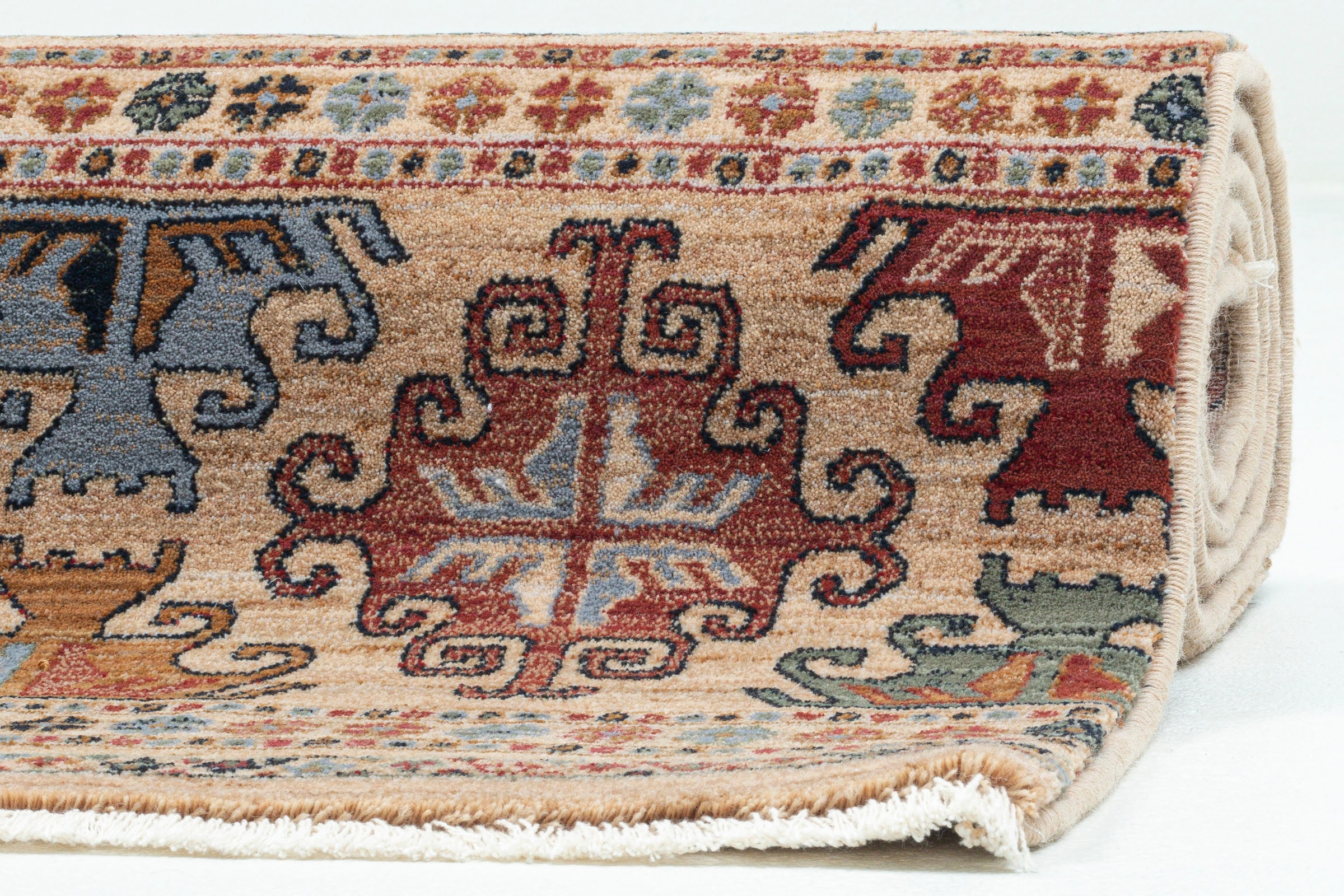 THEKO Wollteppich »Saharna 7684«, rechteckig, 12 mm Höhe, Kurzflor, Orient Optik, reine Wolle, mit Fransen, Wohnzimmer